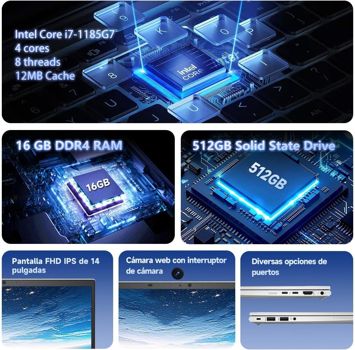 HP EliteBook 830 G8 Business Laptop, 13.3" FHD Touchscreen Notebook PC, 11th Gen Core i7-1185G7, 12M Cache, 16GB RAM, 512GB Solid State Drive, CAM, Windows 11 Pro(Renewed)