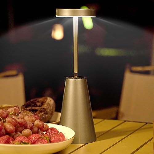 Lámpara de mesa inalámbrica para oficina en casa, lámpara de escritorio LED táctil, funciona con pilas, lámparas de noche recargables regulables