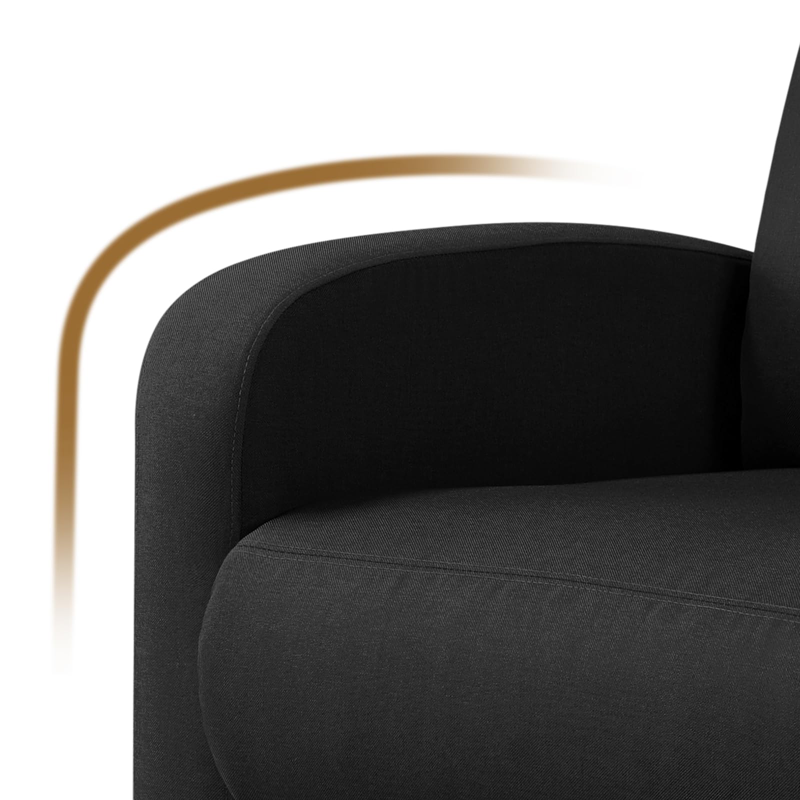 Poltrona Reclinabile Manuale Poltrona Lounge Imbottita Poltrocina con Poggiapiedi Poltrona Alzapersona Relax da Divano Soggiorno Camera da Letto Tela/Nero