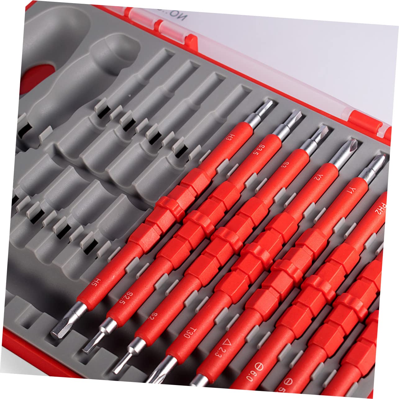 VILLCASE Juego de 26 Destornilladores Herramienta de Electricista Antideslizantes Mango Aislado para Reparaciones Eléctricas y Domésticas Kit Completo