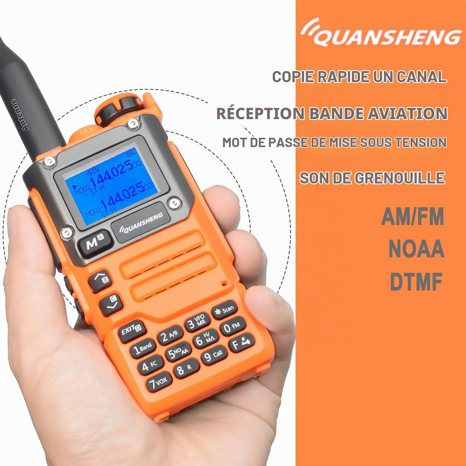 HYS Quansheng UV-K5(8) 5W Radio Longue portée Rechargeable