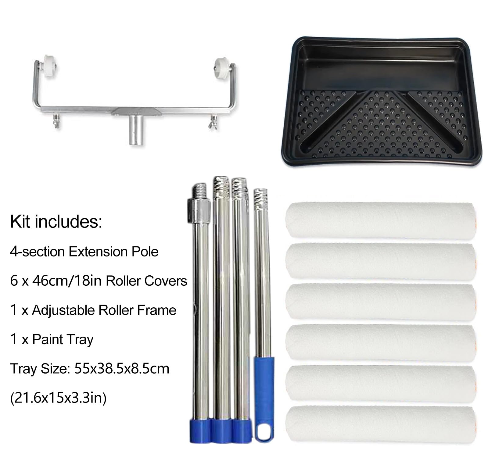 Farbroller wandfarbe 46 cm Farbroller- und Tablett-Set, verlängerte Stange für Malerwalzenpinsel mit langem Griff, Rodillos Para Pintar/Wandmalerbedarf