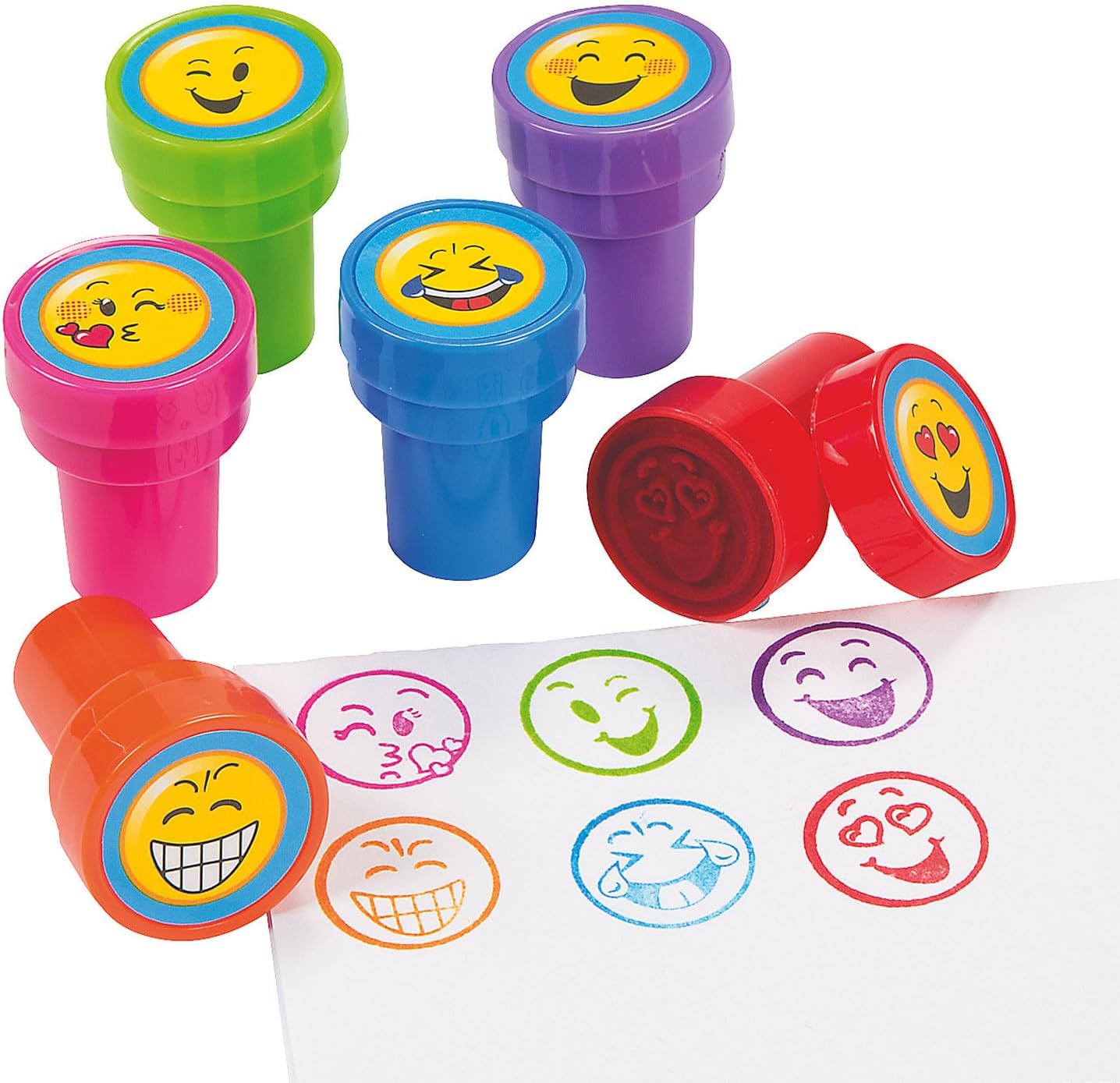 Emoji Stampers, Bulk Set of 24 - Classroom Supplies and Party Favor Handouts