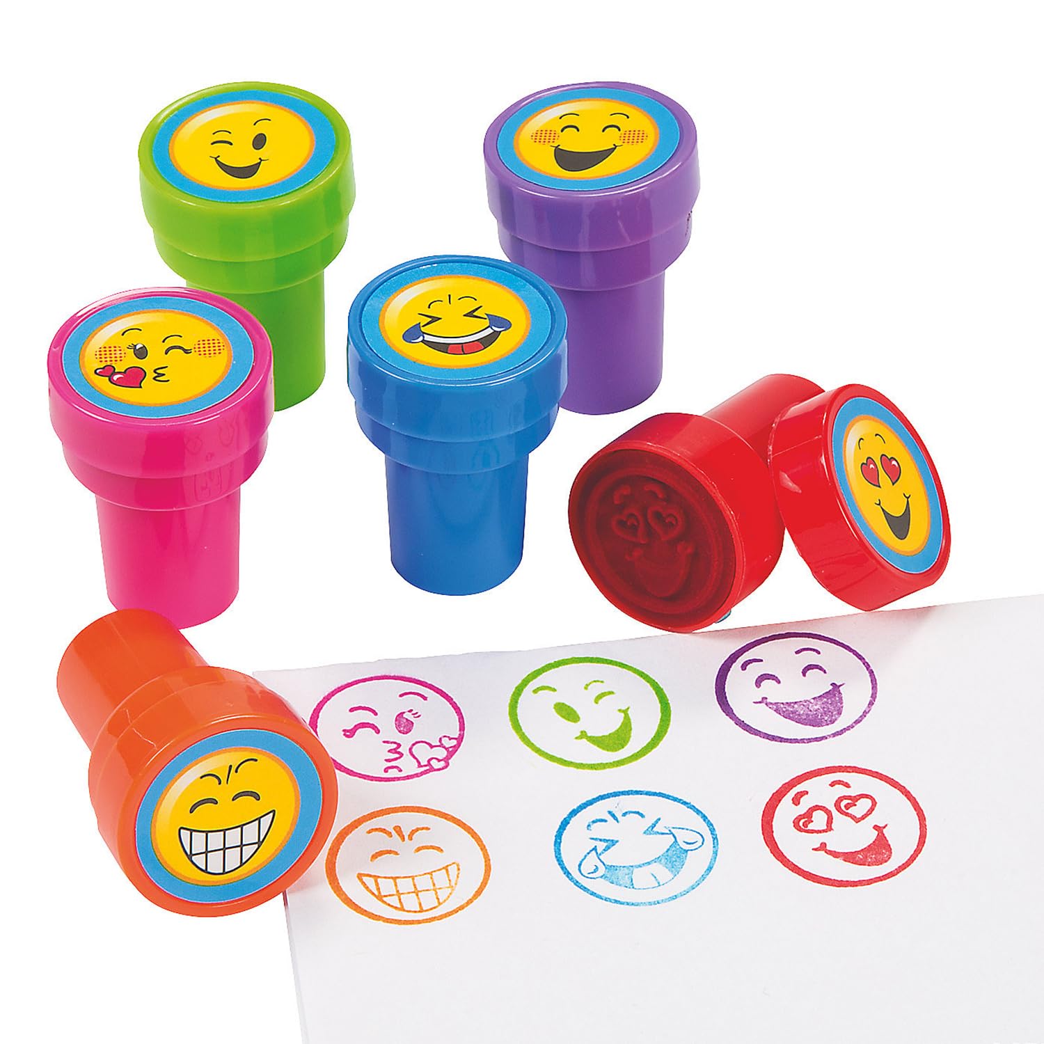 Emoji Stampers, Bulk Set of 24 - Classroom Supplies and Party Favor Handouts