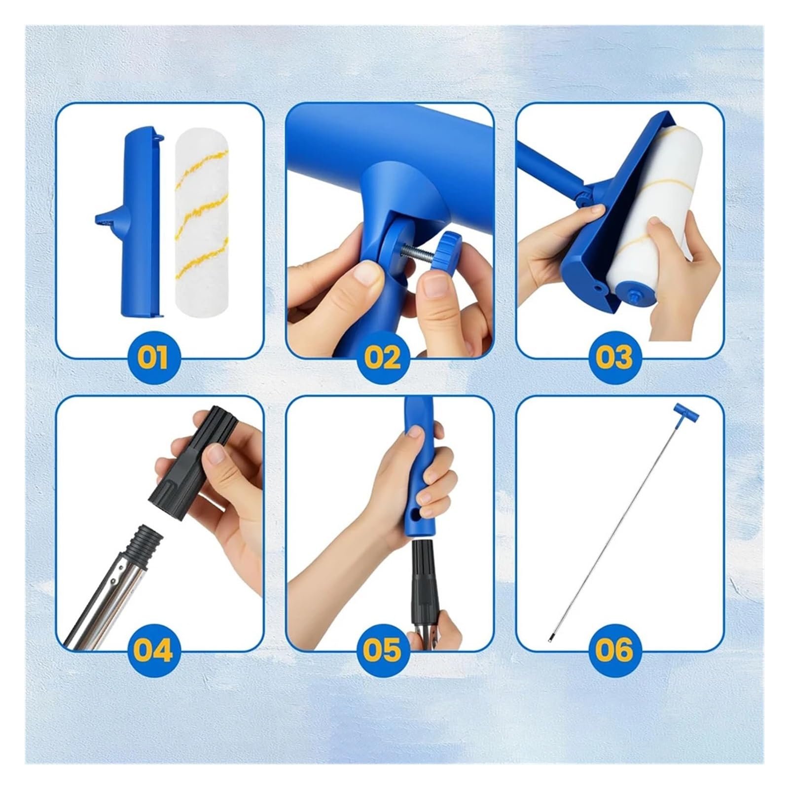 Rodillo for pintar techos, reparación del hogar, mango ajustable, pincel antigoteo(Brush 1.2m handle)
