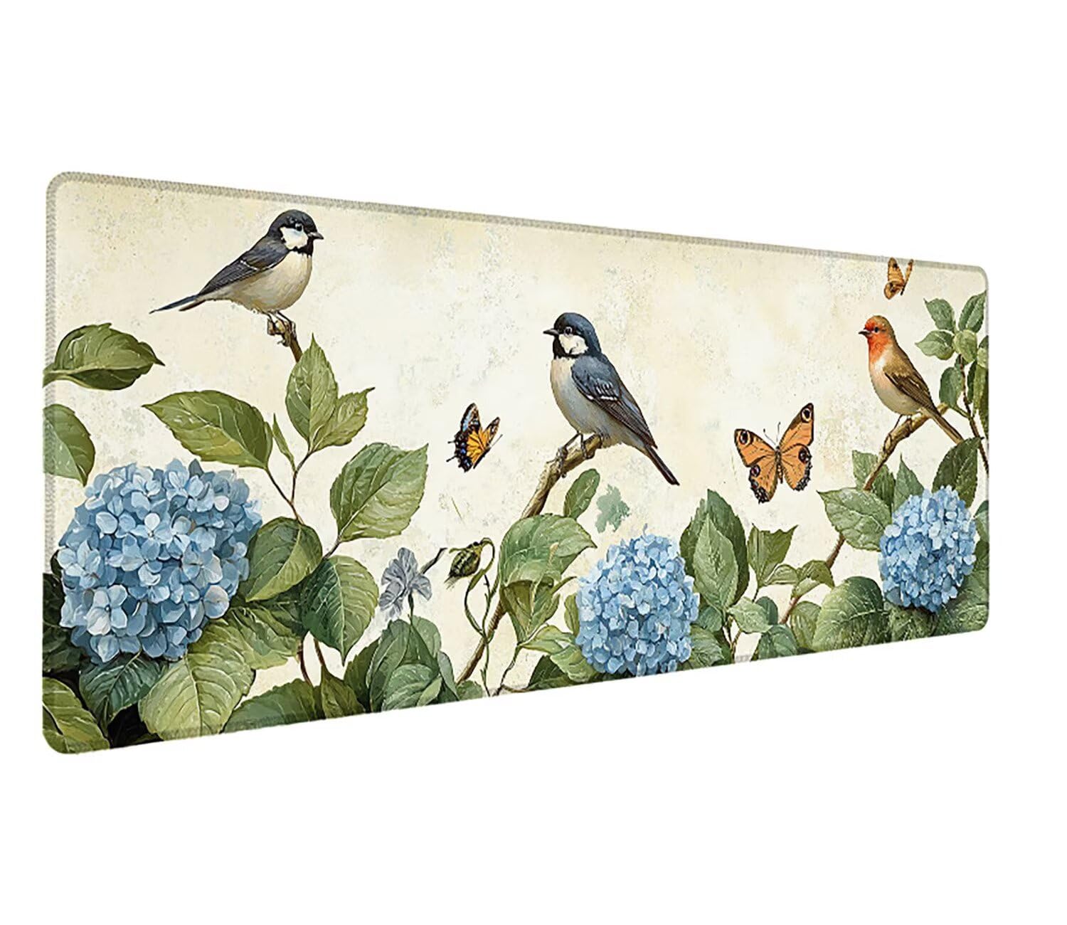 Podkładka pod mysz do gier XXL ze zwierzętami kwiatowymi, podkładka pod mysz XXL - 1400 x 600 x 3 mm - podkładka pod mysz matowa, bardzo duża z tkaniny, antypoślizgowa podstawa, dla graczy