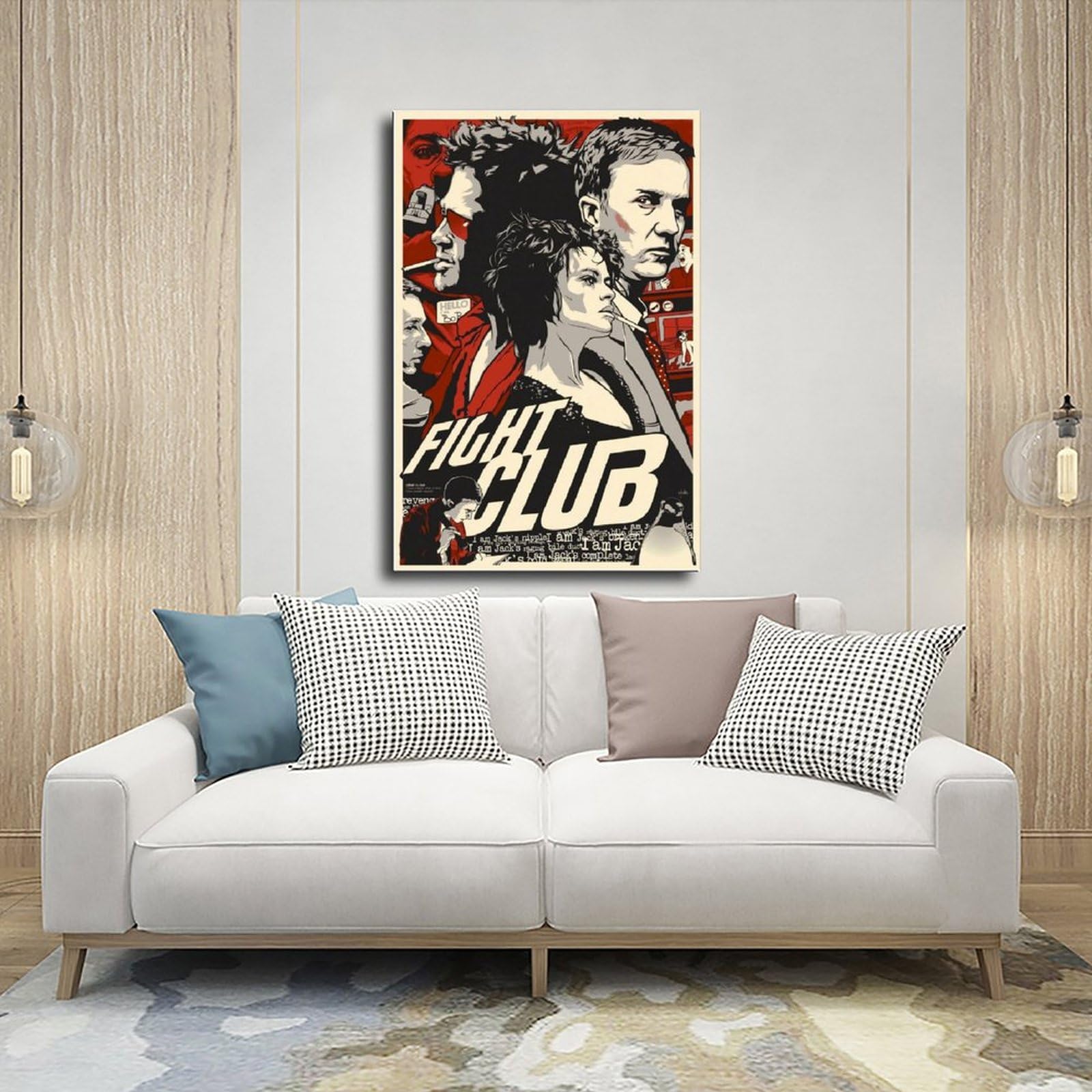 Poster classico del film Fight Club, decorazione per camera da letto, per ufficio, camera da letto, regalo, senza cornice, stile 60 x 90 cm