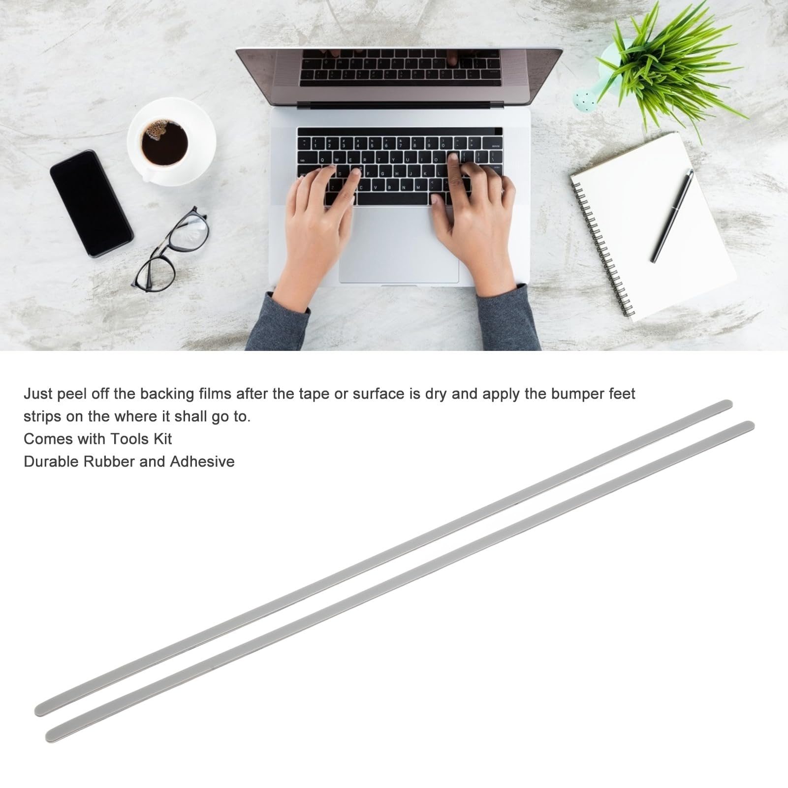 2 szt. Gumowe Nóżki do Laptopa, Antypoślizgowe Listwy Zderzaka, Wymienna Listwa Zderzaka do Laptopa Book 1/2/3, 13-calowy Model