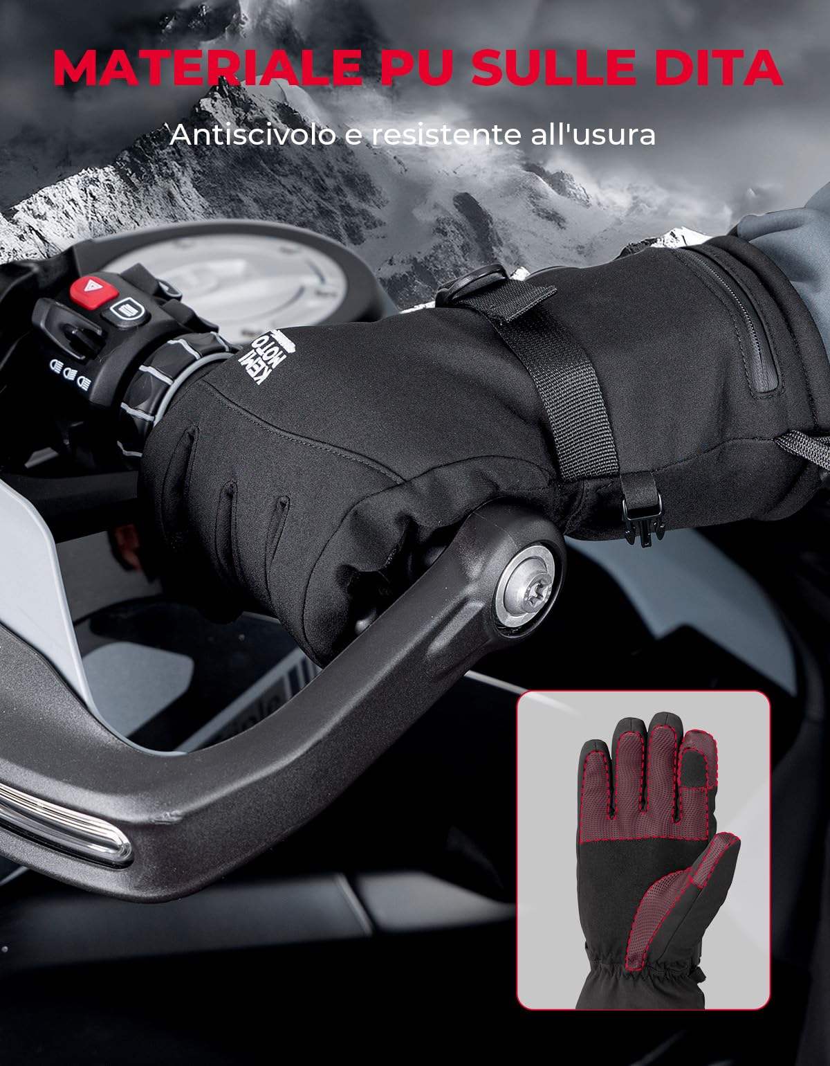 KEMIMOTO Guanti Sci Riscaldati Uomo Donna, Ricaricabili Guanti Invernali Impermeabili con 7.4v 2500 mAh Batterie, Adatti a -10°C a -5°C, Ideali per Sci Pesca Caccia Campeggio