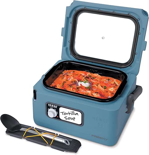 Presto 06017 8-Quart Nomad Traveling Slow Cooker, Blue