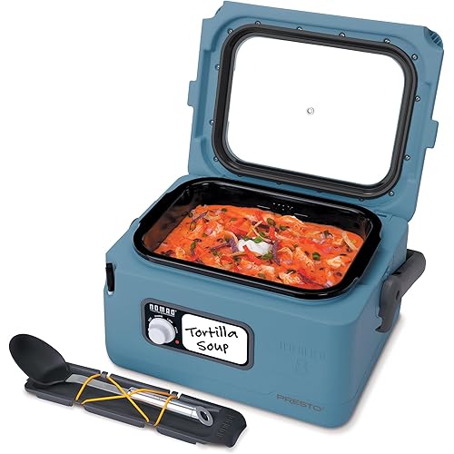 Presto 06017 8-Quart Nomad Traveling Slow Cooker, Blue
