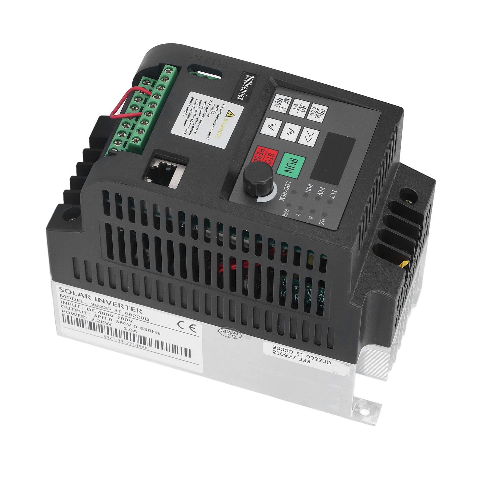 Yosoo Health Gear NFLIXIN Variador de Frecuencia, Inversor de Frecuencia de Aluminio ABS 2.2KW 380V DC400 a 700V Entrada AC 3PH Salida Pantalla Roja Disipación de Calor para Control de Velocidad del