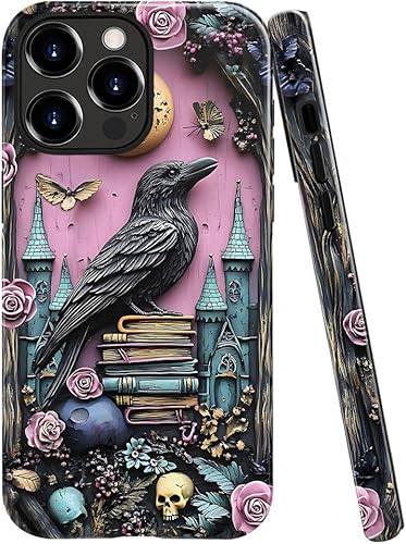 Miniatura 10 de Funda TnXee Compatible con iPhone 15 Pro Max, Funda híbrida brillante de 2 capas para prevenir caídas para niñas y niños, Flor de vidrio manchado