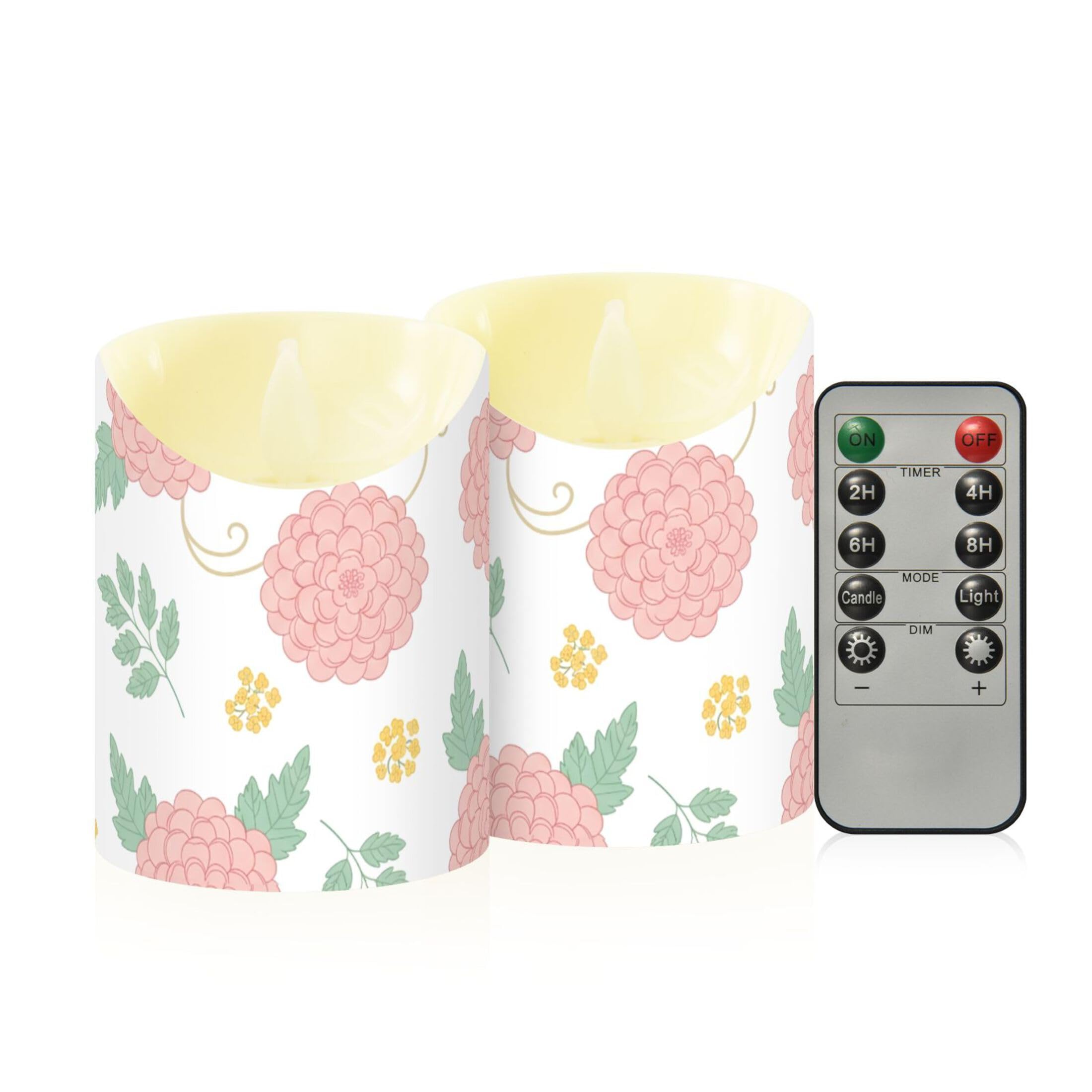 Kutsu Flameless Candles Set of 2, Battery Operated LED Flickering Candles