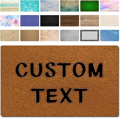 Tapete para puerta de 30 x 18 pulgadas, añade tu propio texto, logotipo, imagen, diseño personalizado, tapete para puerta de bienvenida para