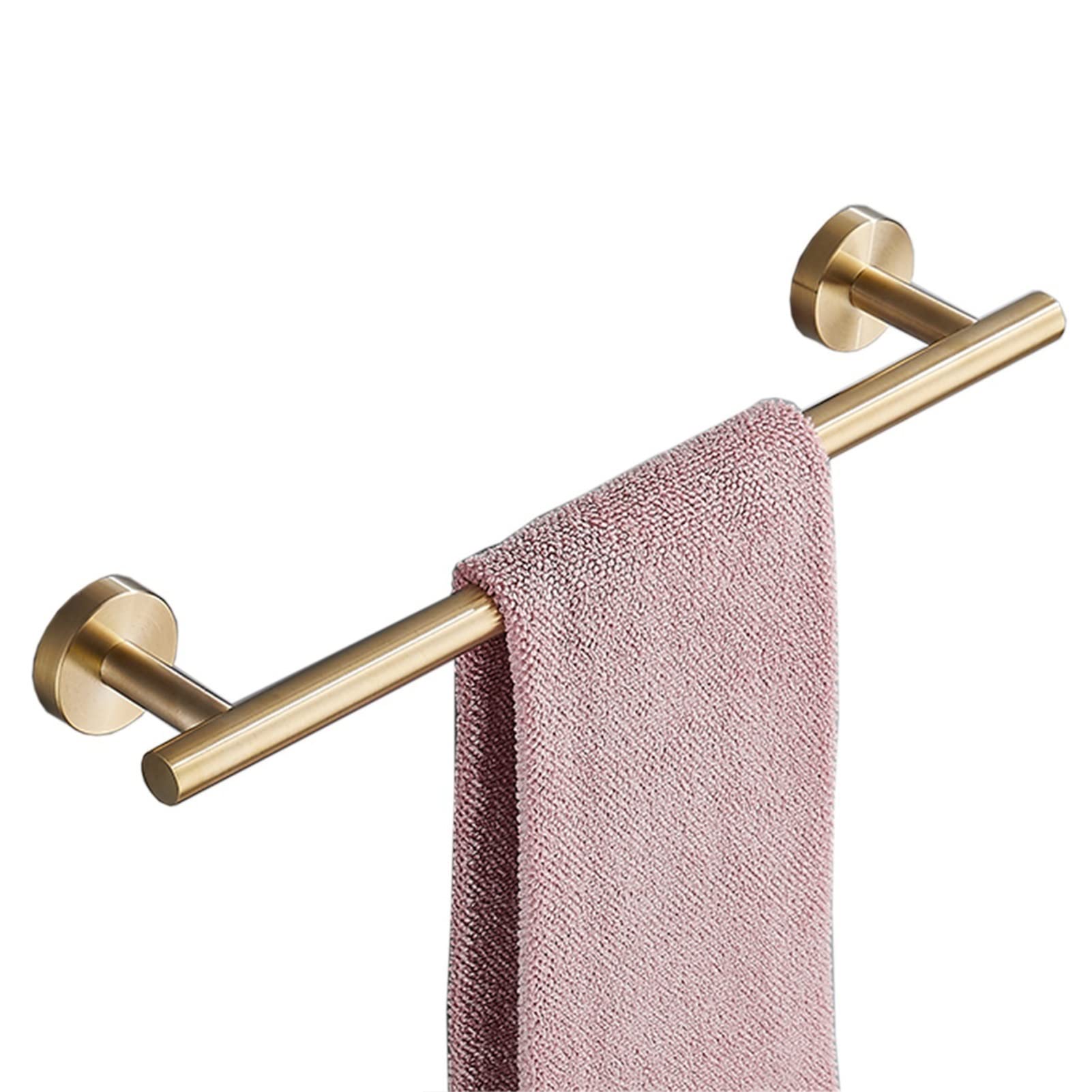 LMYSXAOZ Wall Mounted Towel Rail,Stainless Steel Rack,Bathroom Hangers,Single Round Rod,Polished Golden Finish,30cm-89cm (Size : 40cm)