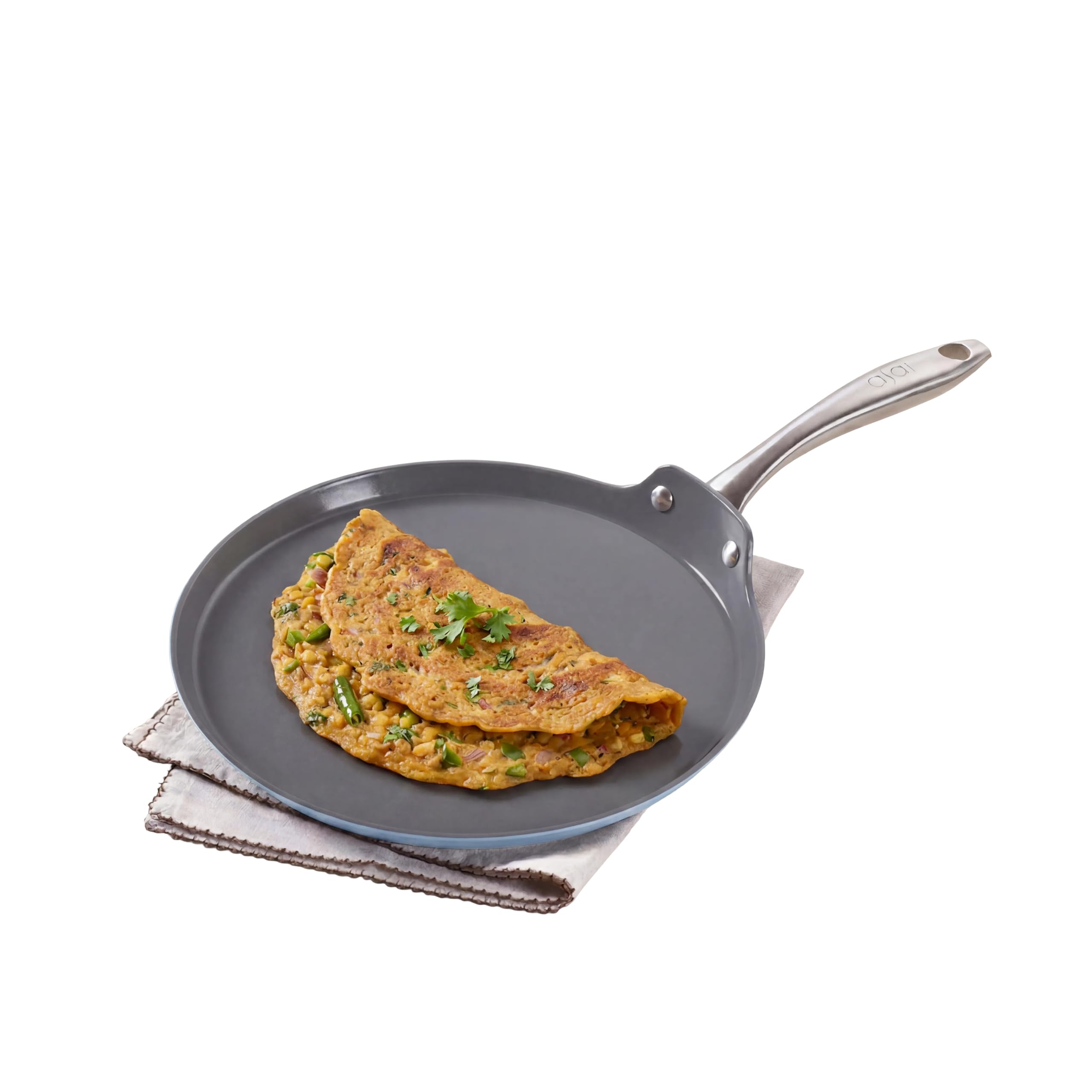 Asai Ceramic Dosa Tawa - Non Stick, Pink -9