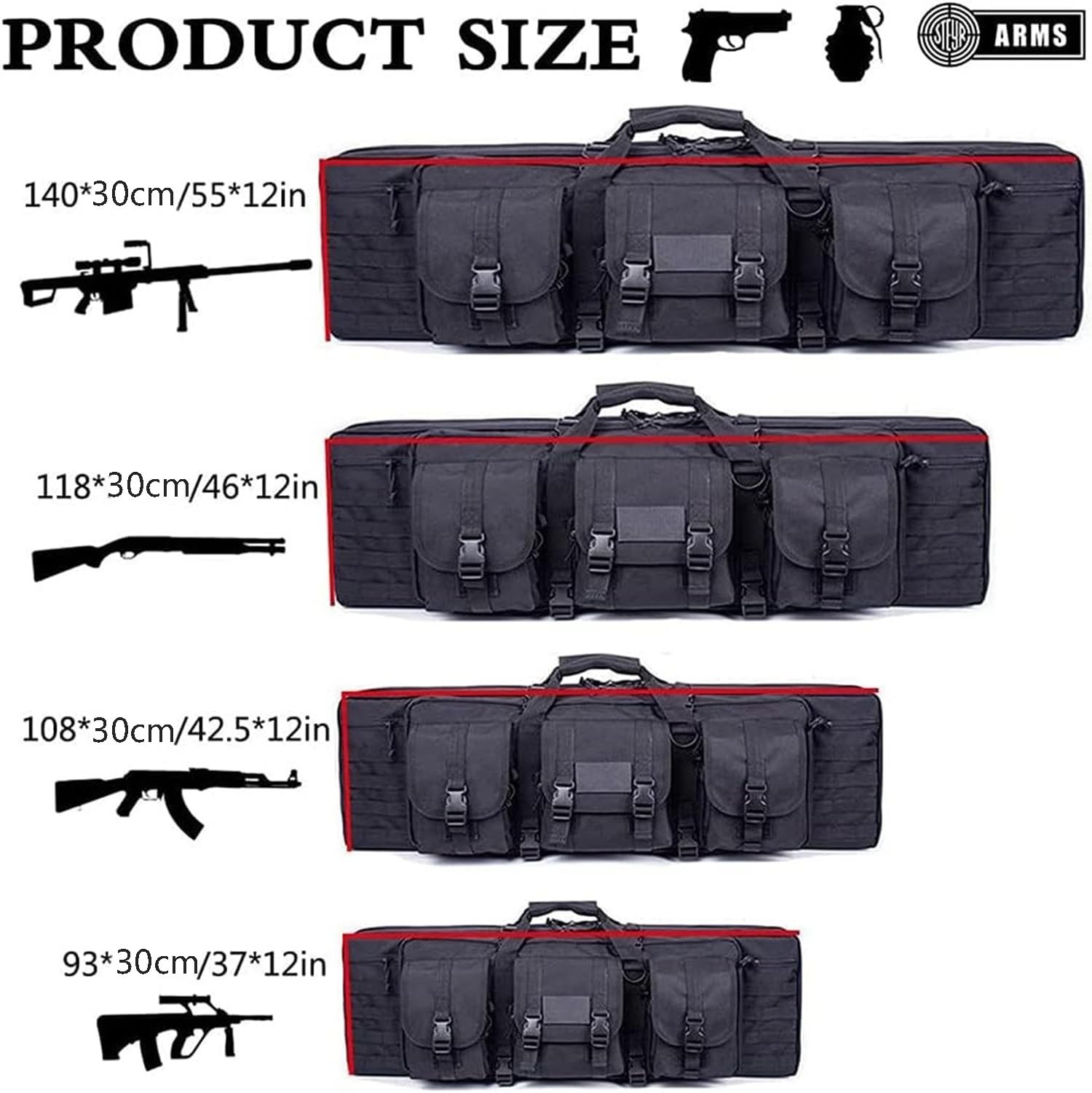 Custodia Per Fucile Doppio,Custodia Fucile Da Caccia,Borsa Protettiva Da Fucile,Fucile Di Canna Da Pesca Borsa,Fodero Porta Fucili Con Spalla Tracolla Militare Softair Fodero Fucile