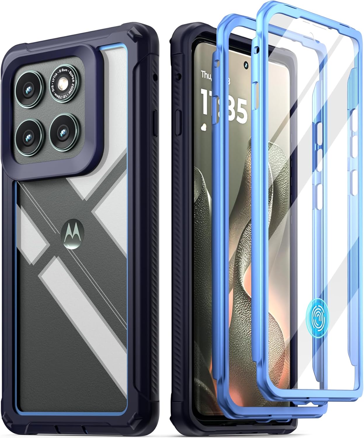 Poetic Guardian Case for Motorola Moto Edge 2025 [Not for 2024 Version], [20FT Mil-Grade Drop Tested], Full Body Hybrid Shockproof Bumper Cover with Built-in Screen Protector, Black/Clear