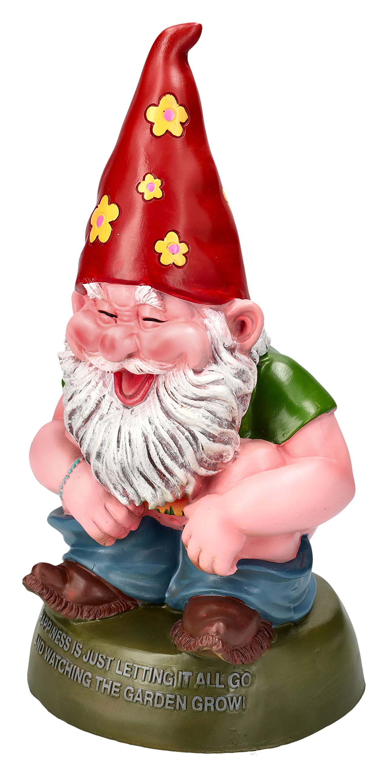 Pacific Giftware Gartenzwerg Figur Hippie Macht in den Garten 28 cm | Garten Zwerg Statue lustig witzig