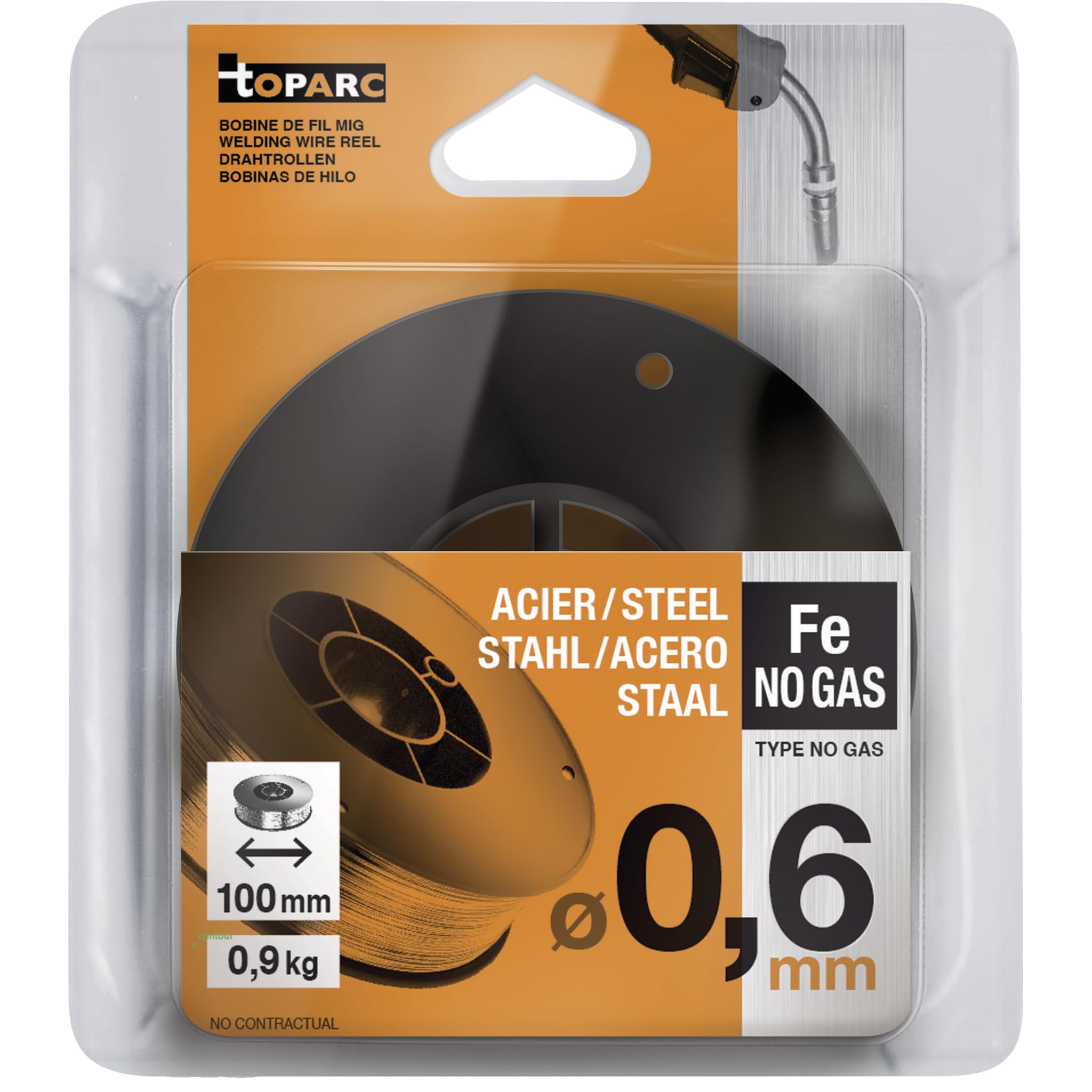 GYS, Métal d'Apport MIG/MAG, Fil Fourré Sans Gaz E71T-GS Ø 0,6 mm, Bobine 0,9 kg S100