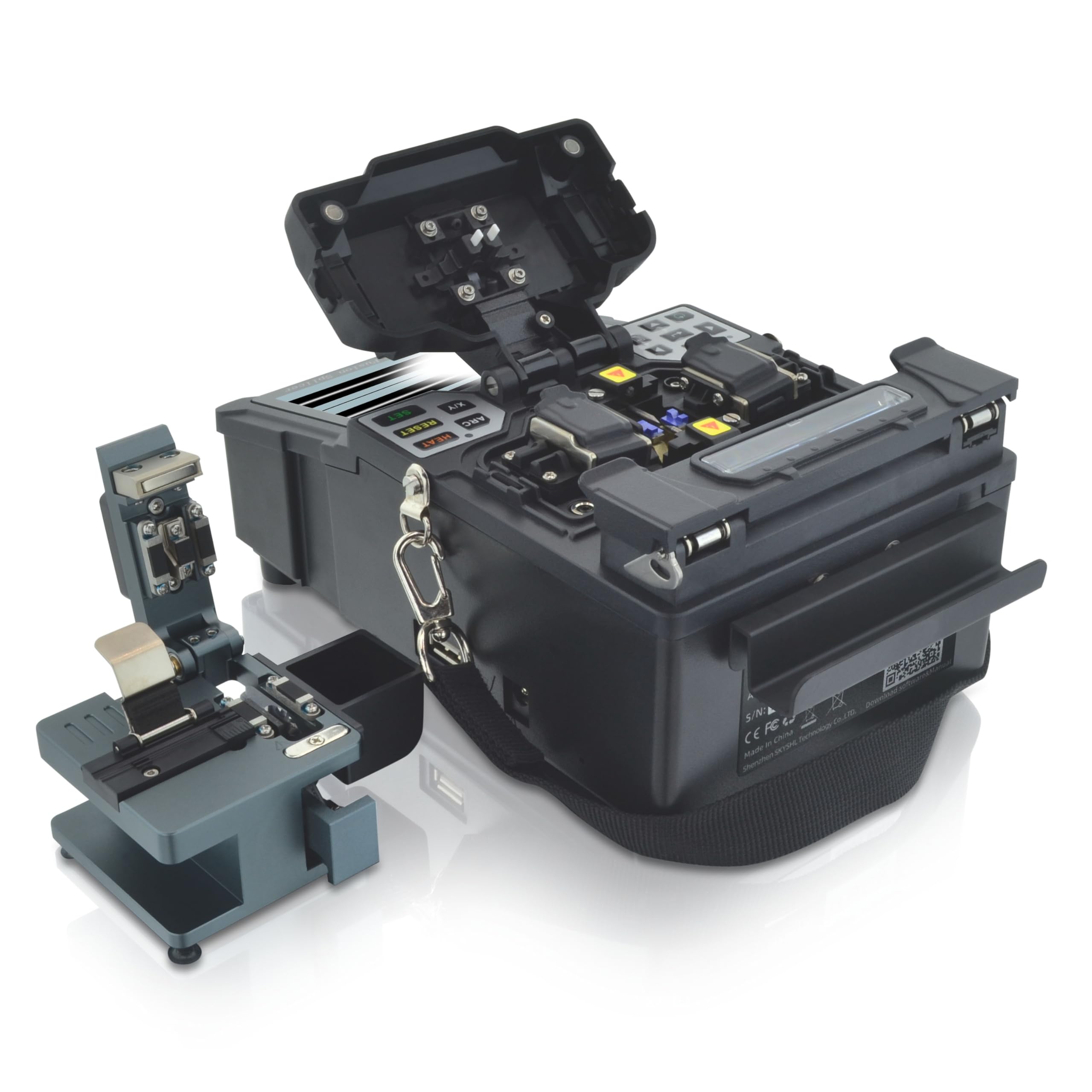 Kern zu Kern Glasfaser Spleißgerät 4,3-Zoll-Touchscreen Mini LWL Spleißgerät Optical Fiber Splicing Fusion Splicer Fusionsspleißgerät mit Auto Spleißen und Auto Heizung-SS411F-211
