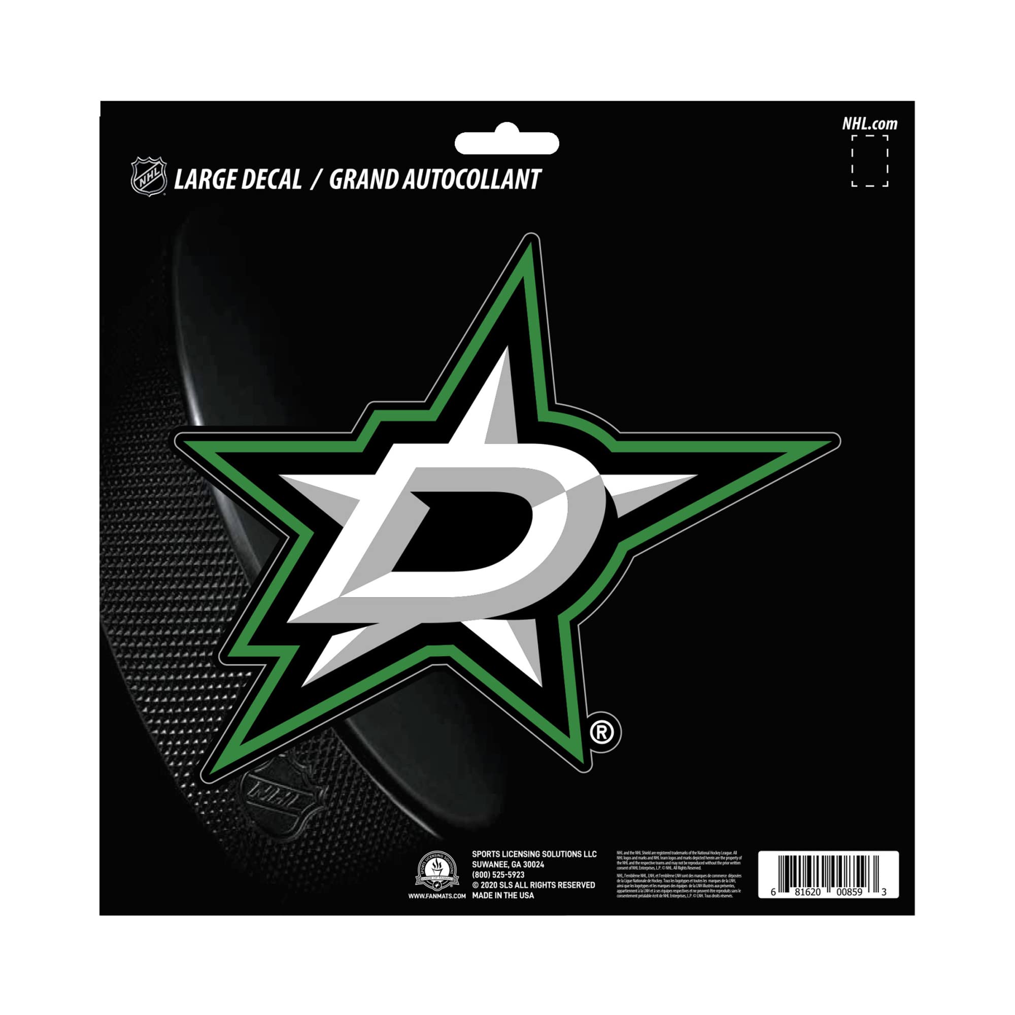 Calcomanía Dallas Stars FANMATS 30793 soluciona despegues en coches con vinilo impermeable