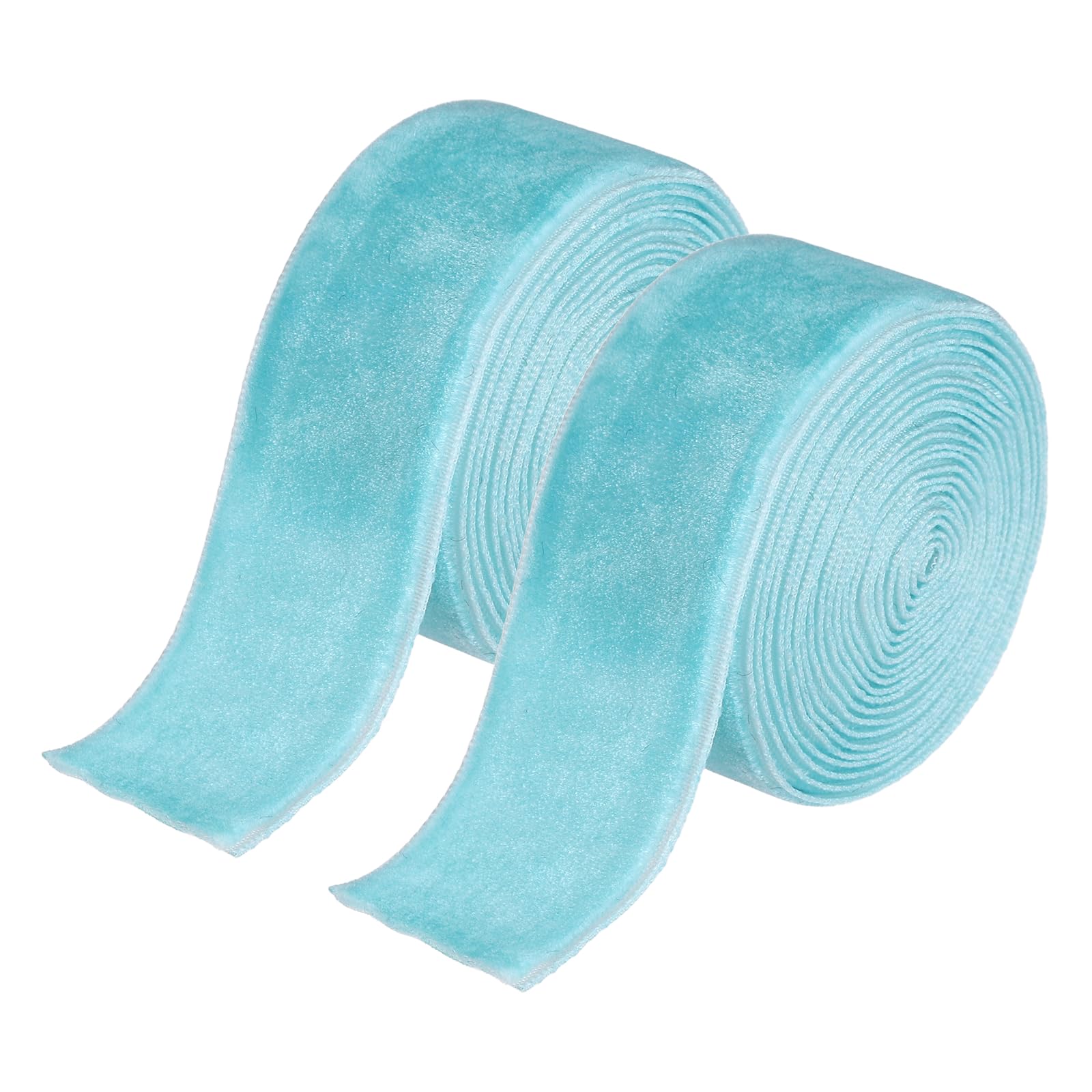 sourcing map Velvet Ribbon 2.5cm x 3.6m Single Face Spool Blue