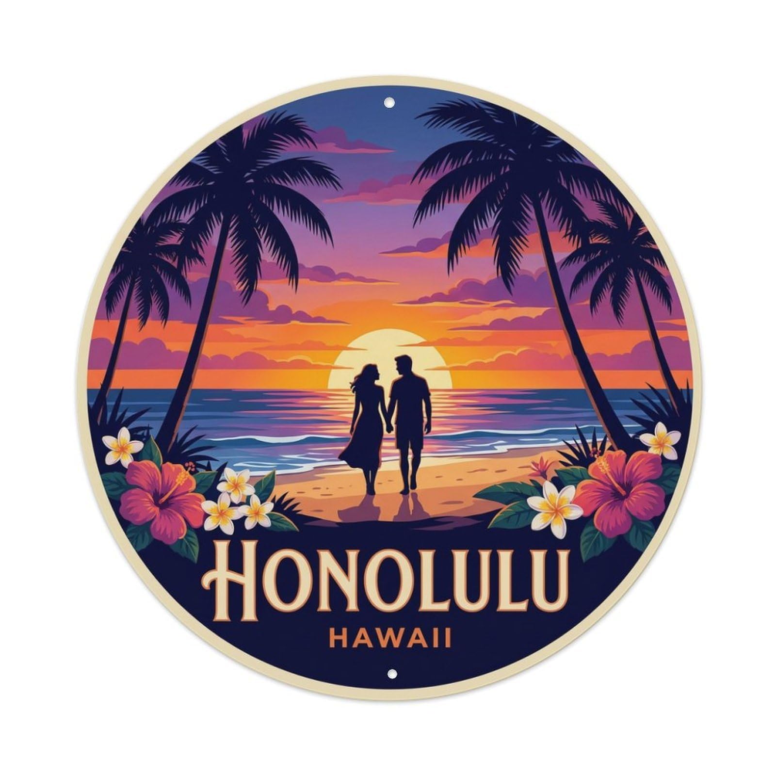 Vintage Travel Honolulu Hawaii Desire Metal Tin Sign