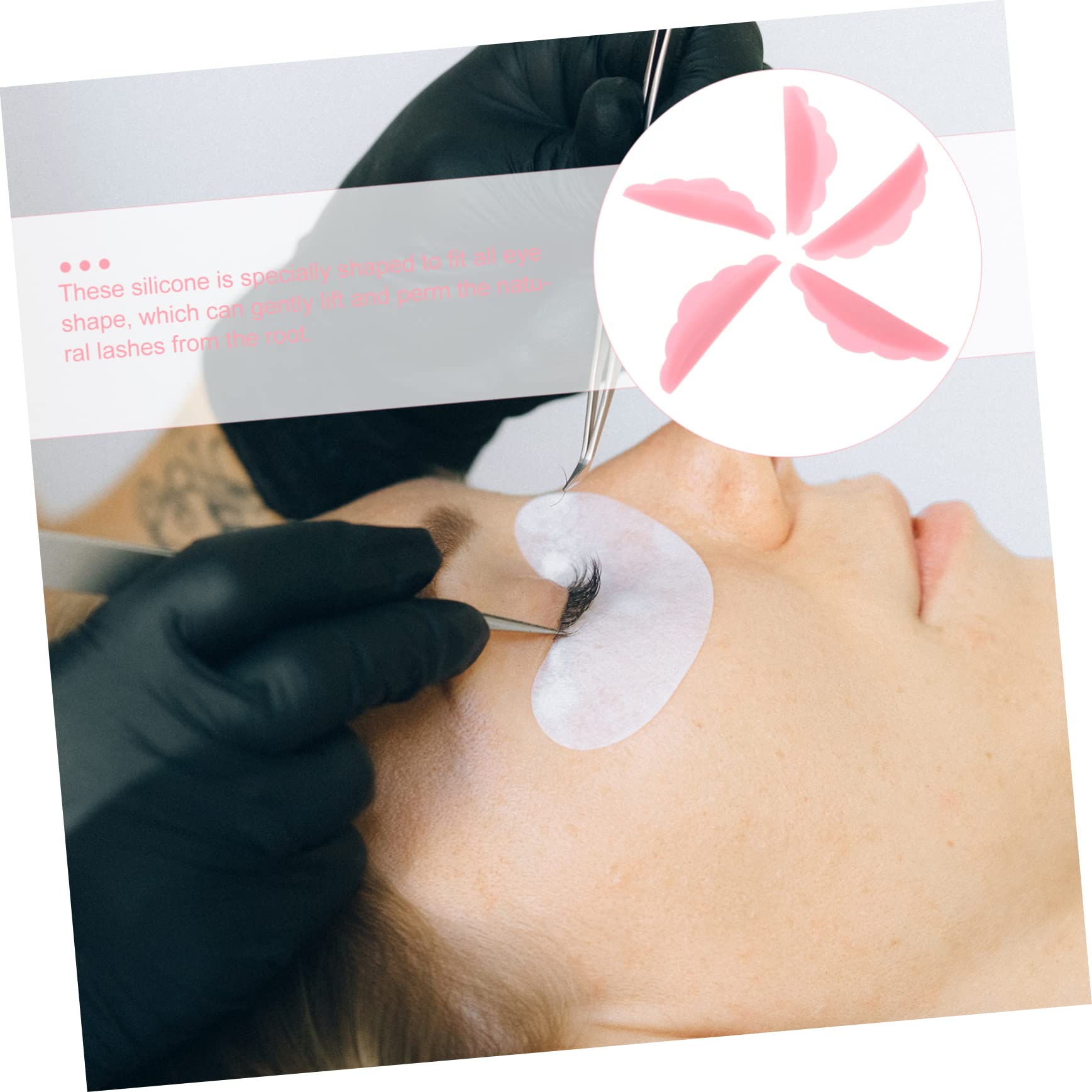 LIFKOME Silicone Lash Perm Spacer Set 25 Pairs Lash Lift Applicator Pads Rods for Easy Extension