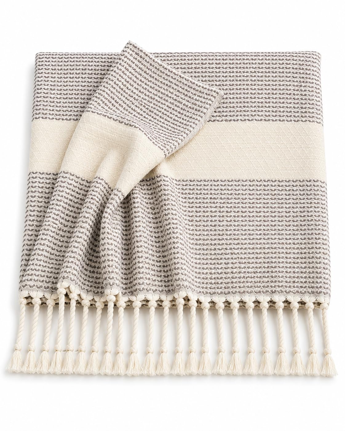 Babila Turkish Hammam Peshtemal Towel | Lightweight & Quick-Drying & Absorbent | Turkish Travel, Spa & Beach Towel | Soft, Compact & Versatile | Brown, 100 x 180cm — image 1