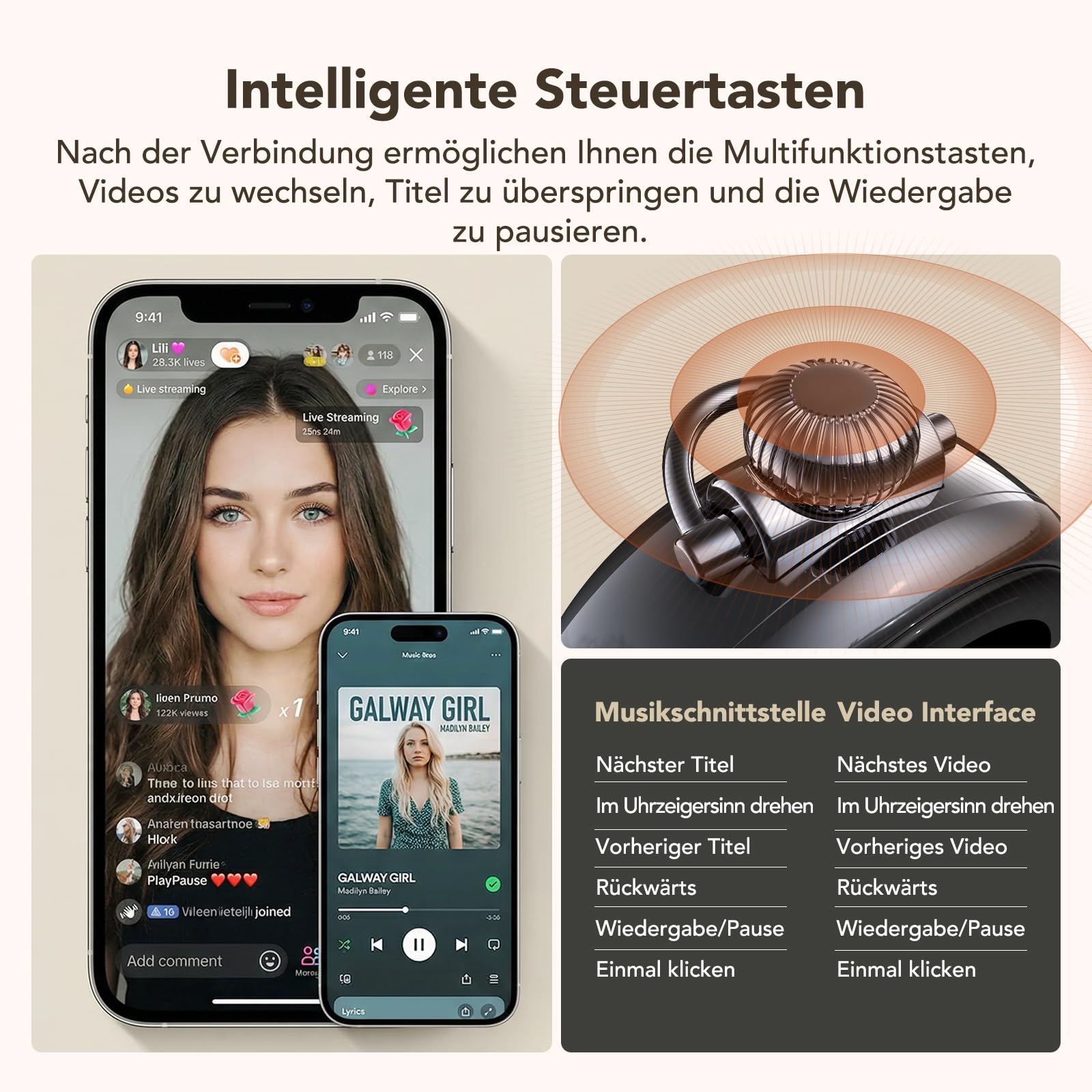 N03 KI Übersetzer Kopfhörer, 134 Sprachen Übersetzungskopfhörer mit 9 Modi - HiFi-Klang Bluetooth 6.0 Taschenuhr-Stil Kabellose Kopfhörer mit Touchscreen für Büro, Sport, Studium (Rosa)