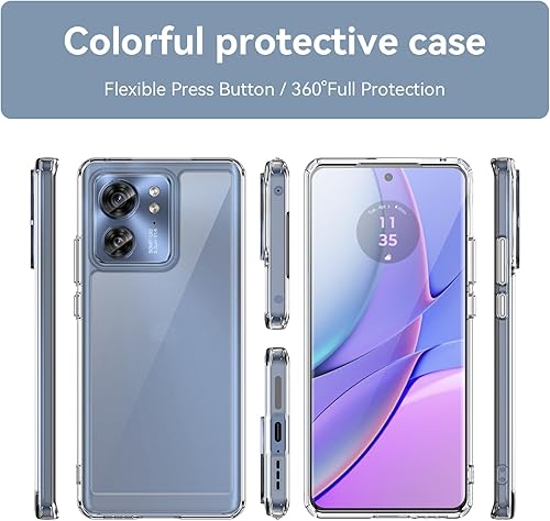 Miniatura 2 de Funda para Motorola Moto Edge 2023, delgada y ligera, cubierta de cristal de policarbonato duro, funda suave a prueba de golpes, funda de teléfono