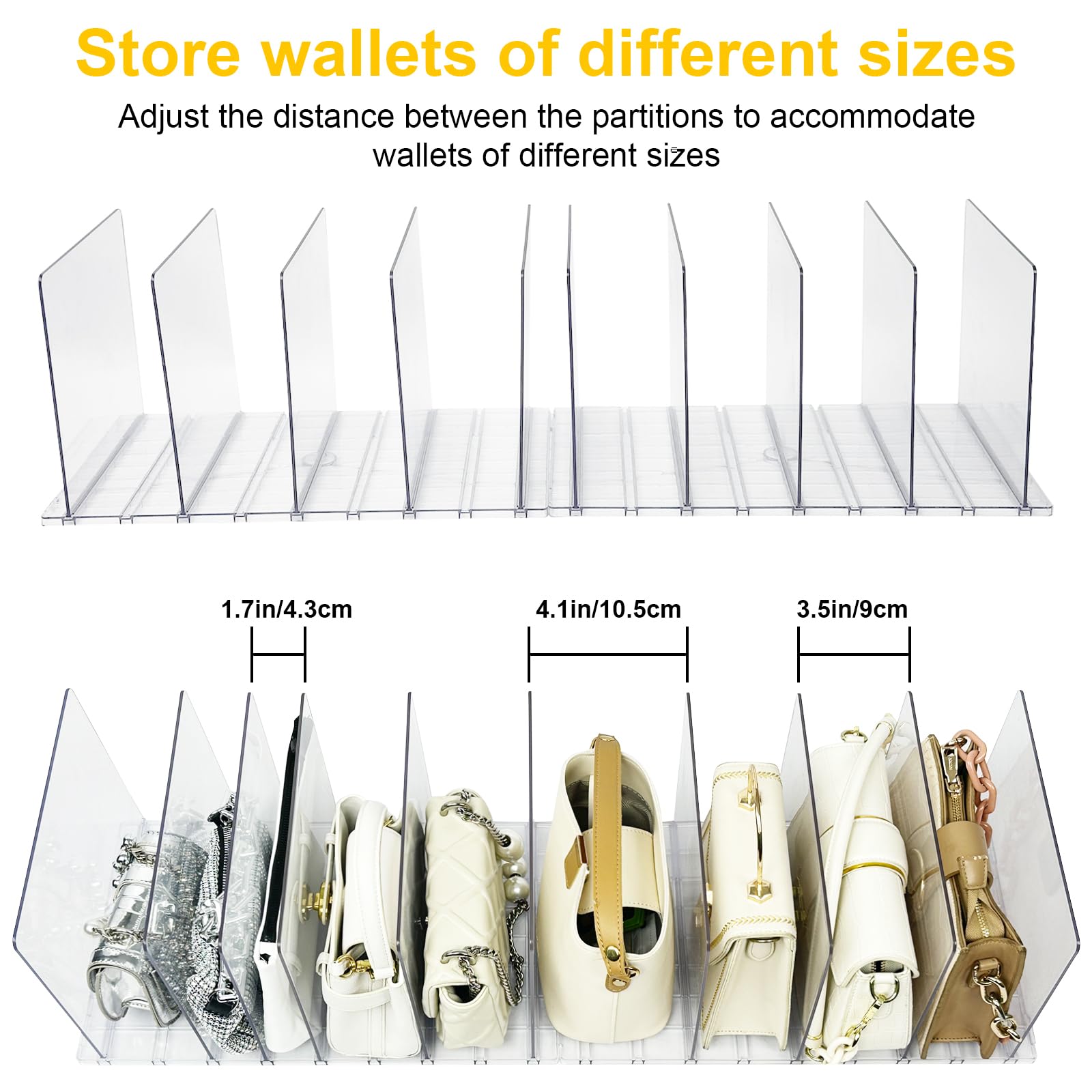 Snapklik.com : 2 Pack Purse Organizer For Closet, 10 Layers Acrylic