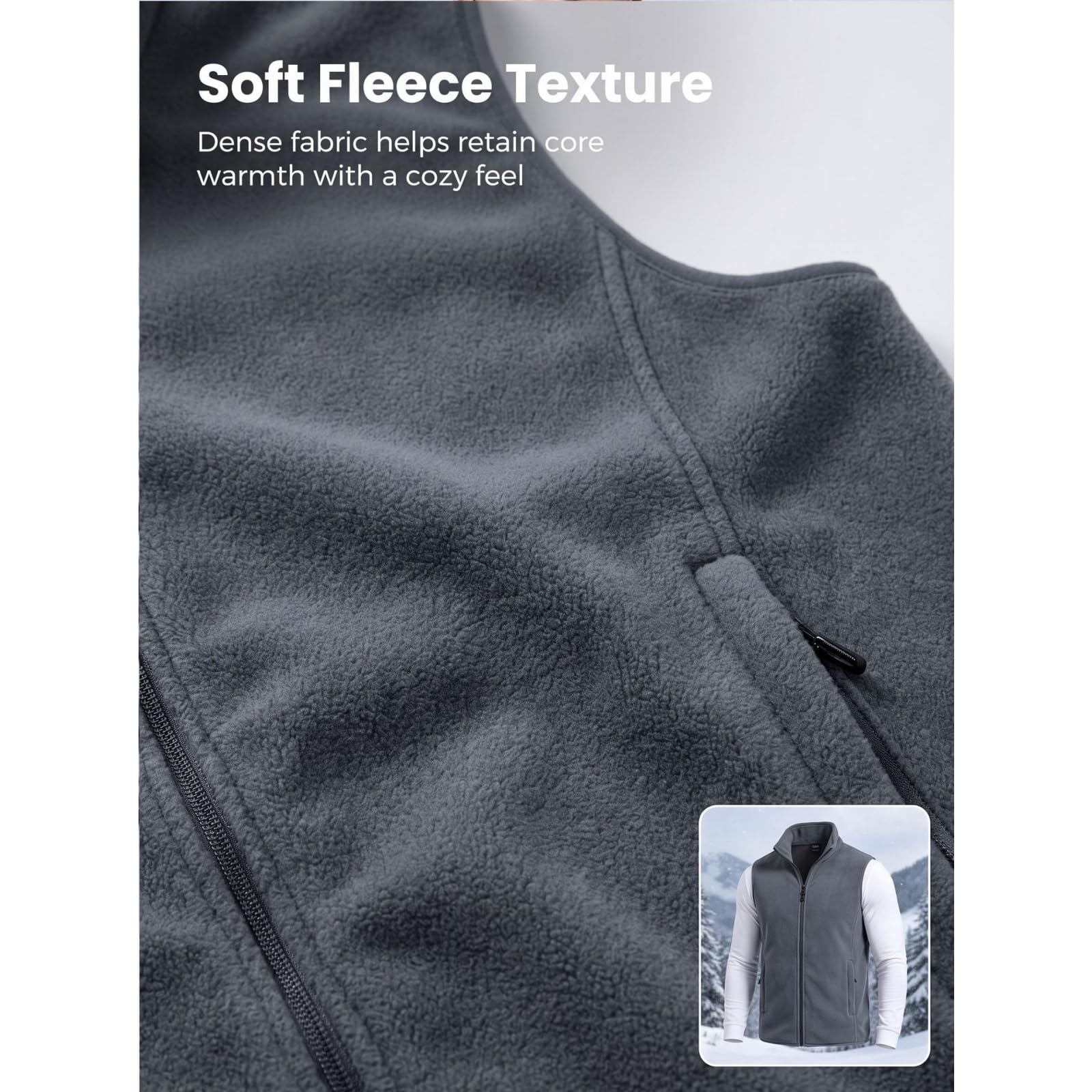 Gilet in Pile Uomo Morbido Caldo Antivento Giacca Senza Maniche Smanicato