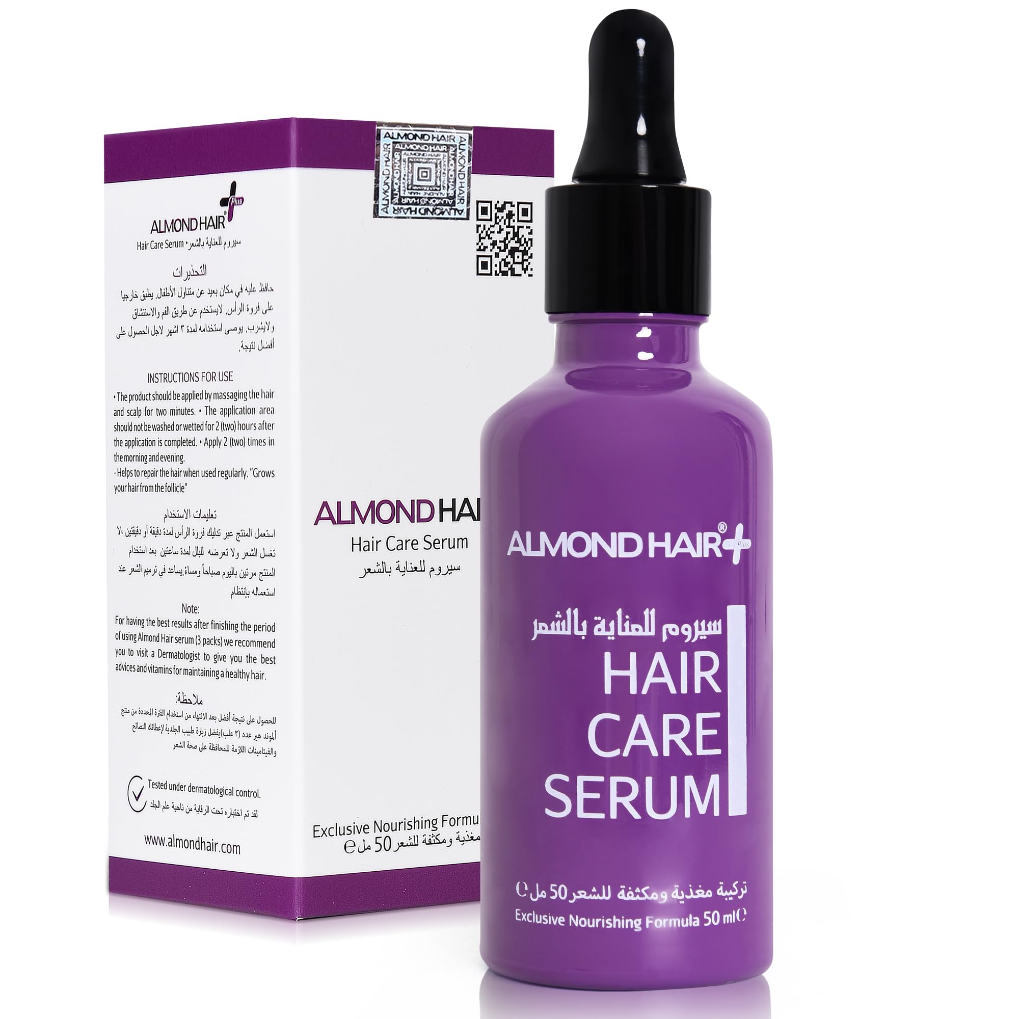 Almond Hair Growth Serum - 1-Pack Regrowth Treatment for Women - Natural Henna Extract for Thinning and Loss - Damaged Hair Treatment (1 Pack)