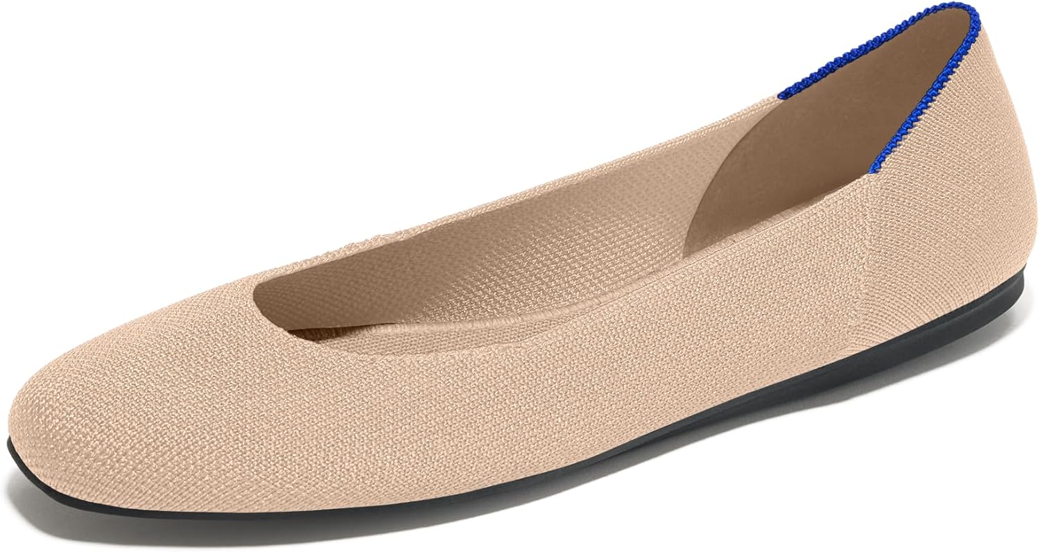 Rothy's The Square Women's Slip-On Shoes, Squared-Toe Flats, Made from Recycled Plastic Bottles & Machine Washable