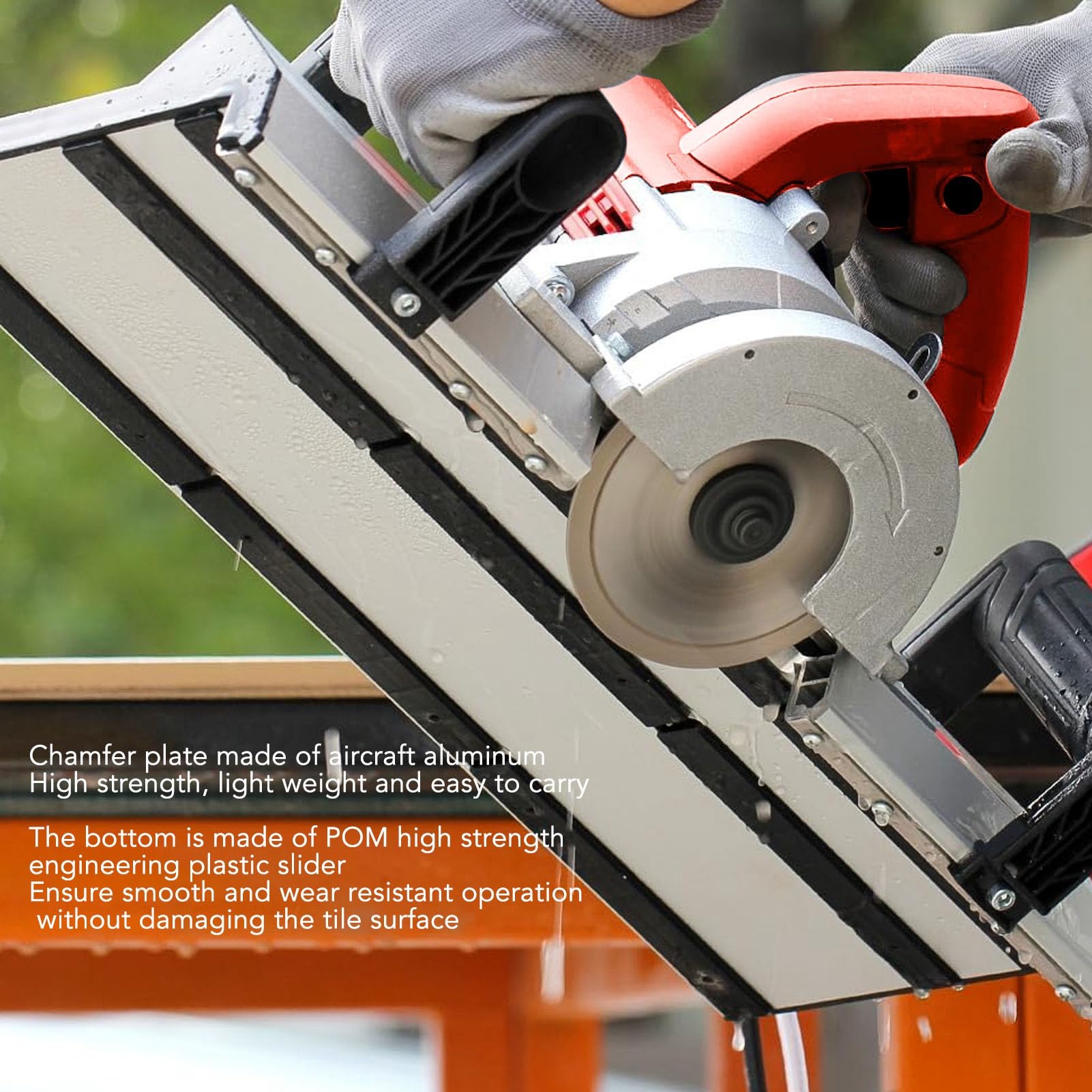 Coupeur de Biseau de Carrelage électrique, Machine de Chanfreinage de Carrelage à 45 Degrés avec Coupe-scie, Outil de Profilage de Bordure de Chanfreinage de Carrelage en (Prise