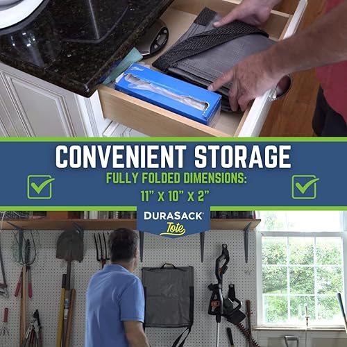 Miniatura 6 de DURASACK Bolsa de almacenamiento resistente de 22 galones, bolsa de mudanza de polipropileno tejido resistente, diseño reutilizable, con capacidad