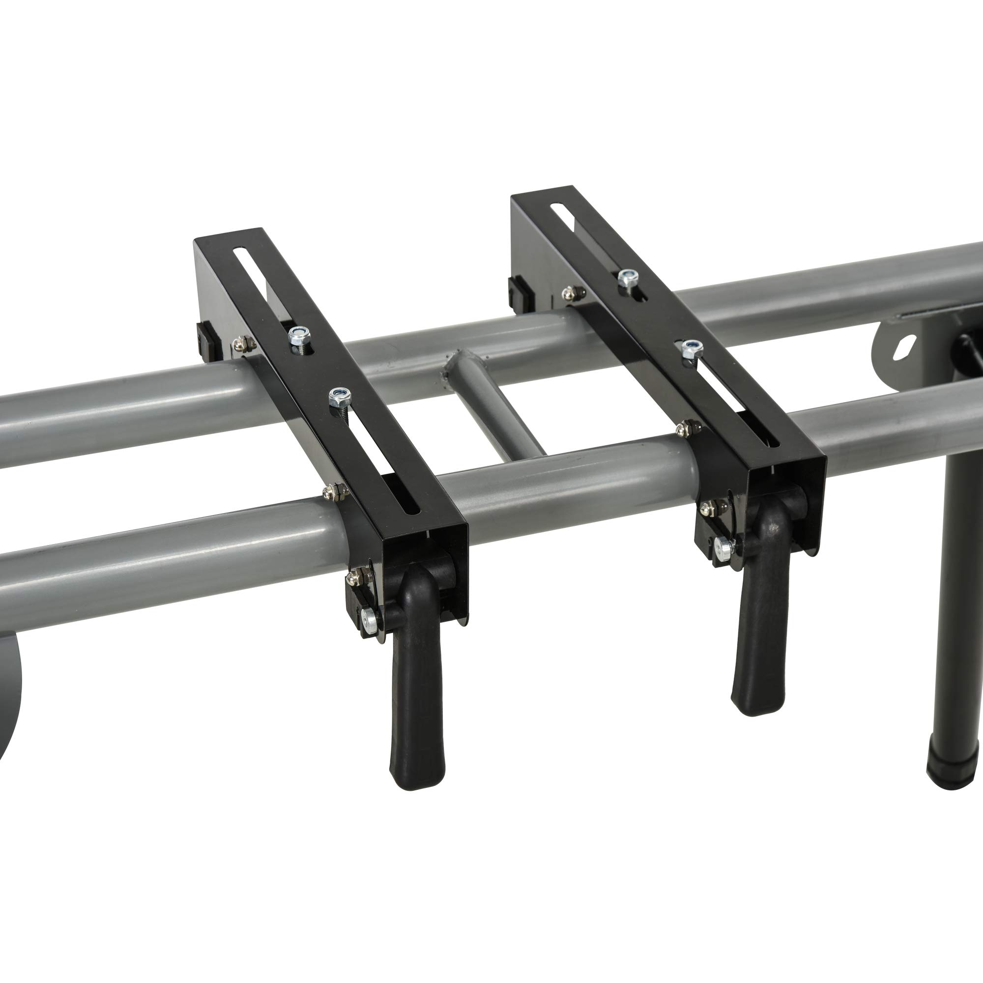 DURHAND Cavalletto Supporto per Troncatrici Universale, Banchetto Estensibile Regolabile e Pieghevole Carico Massimo 150kg, Nero e Argento