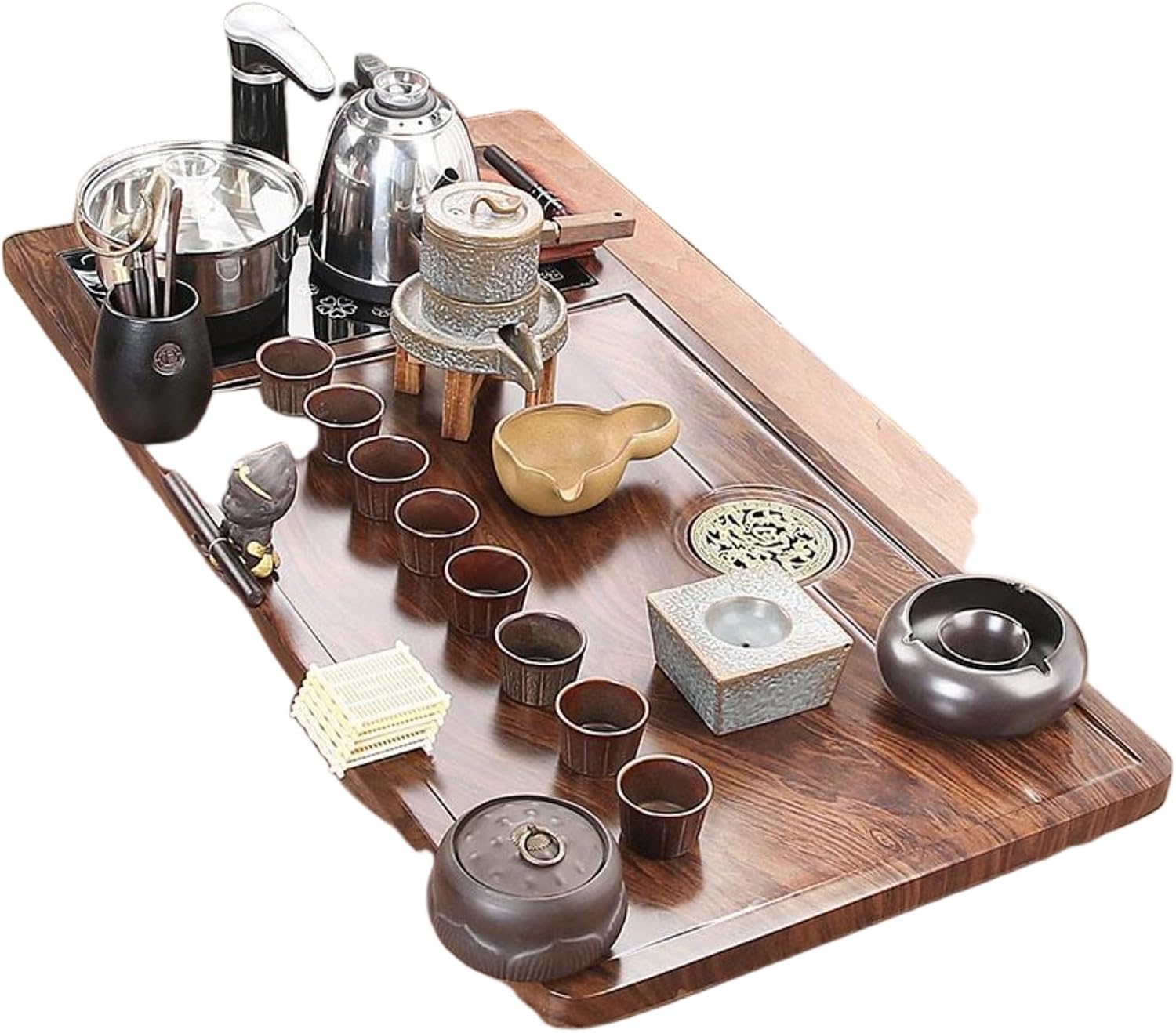 MOYEE 2025新款 Chinese Gongfu Tea Set,Home,Gifting and Office 泡茶台家用办公室高端 Fully Automatic Tea Set,全自动茶盘 Chinese Gongfu Tea Tray 一体套装茶海 A1798