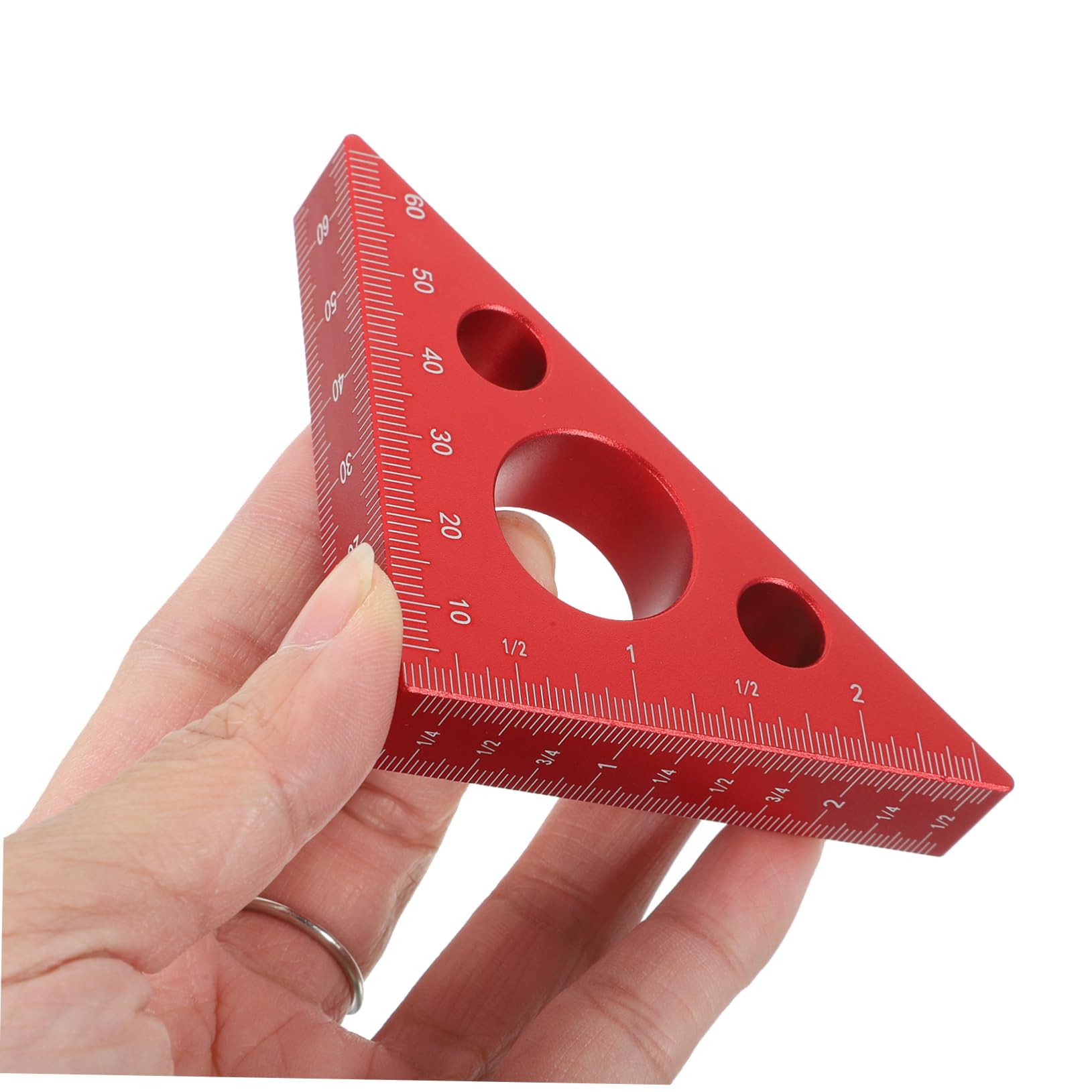 jojofuny 3pezzi Righello Angolare Lega Di Alluminio Per Falegnameria Strumento Di Misurazione Resistente e Facile Da Leggere Ruler Multiuso Per e Lavori Di Precisione Rosso