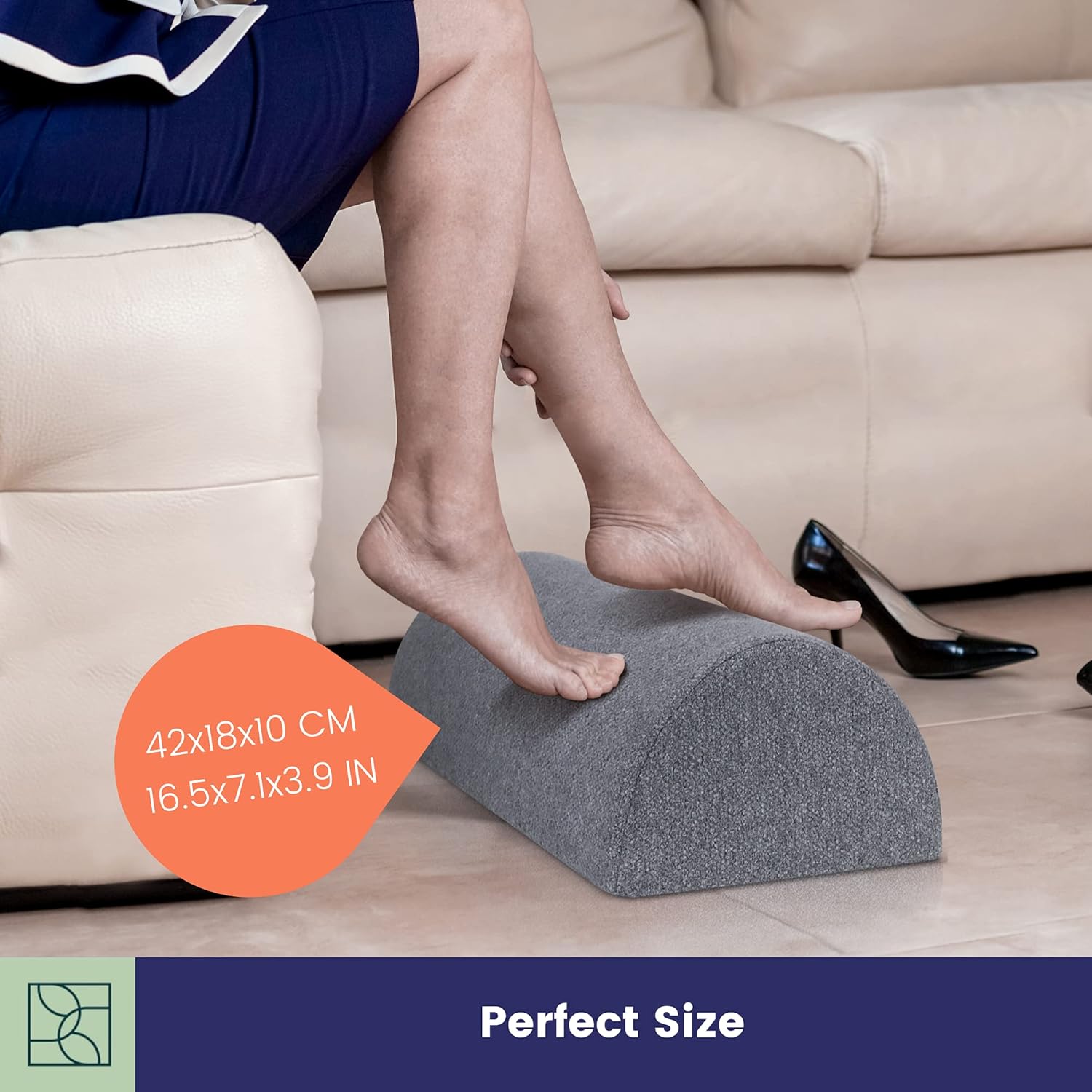 DYNMC YOU Foot Rest for Under Desk at Work, Nordic Grey Firm, Comfortable for Home, Travel, or Office Footrests Desk, Washable Oeko-TEX Cover, Non- Slip Grip Footrest, with Rocking Ergonomic Design : Everything Else