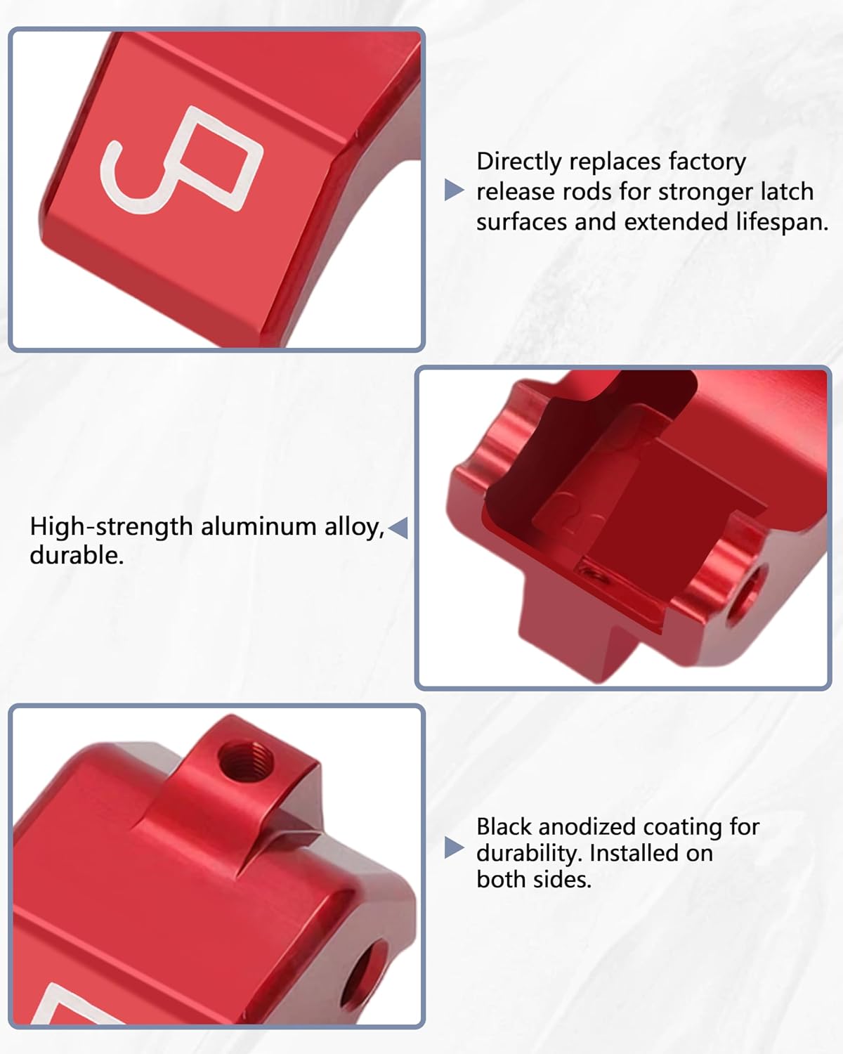 Fit for Mazda Miata 1990-2005 Soft Top Convertible Roof Latch Lock Repair Kit Left & Righ (Red)