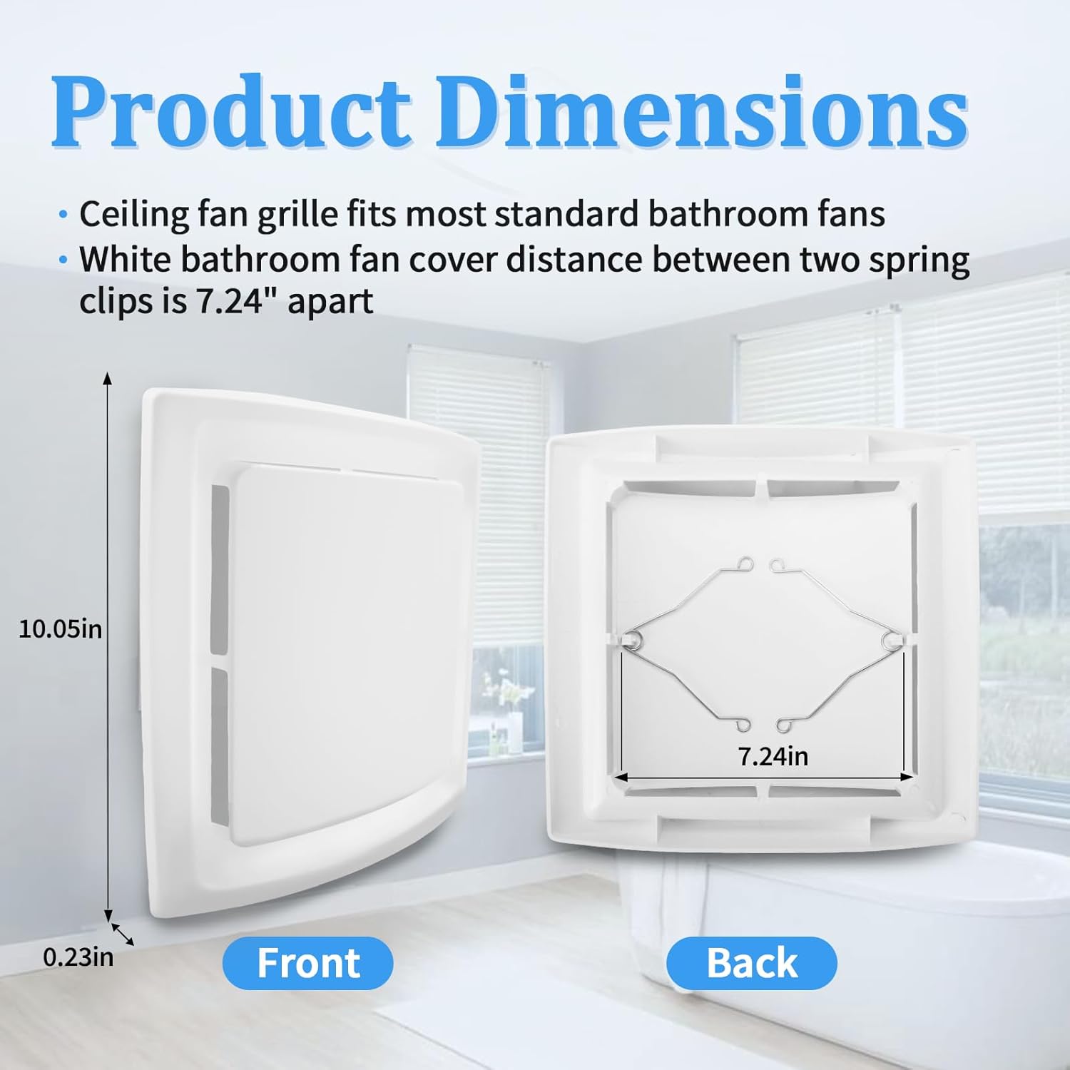 QK60S Bathroom Ventilation Grille for Broan-NuTone, Upgrade White Fan Cover Compatible with Broan 670, 671, 688, 689 and NuTone Fan Models 695-R01, 695-R02, 695-R03, 696N-R01, 696N-R02 and 696N-R03