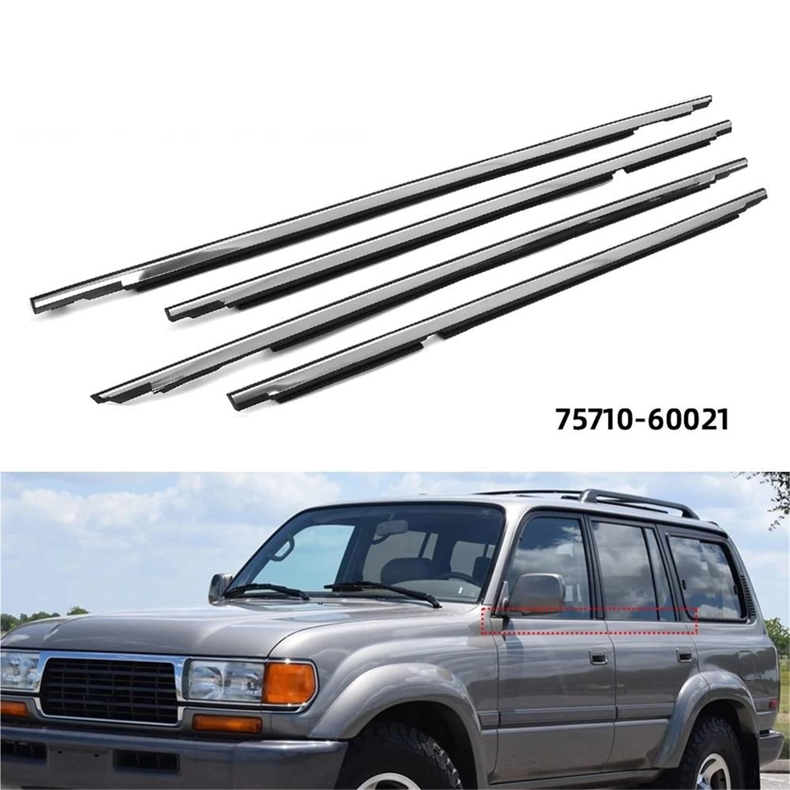 Uszczelka do drzwi i okien, 4-częściowa, wodoszczelne paski uszczelniające do Lexus GX470 (2003-2009)