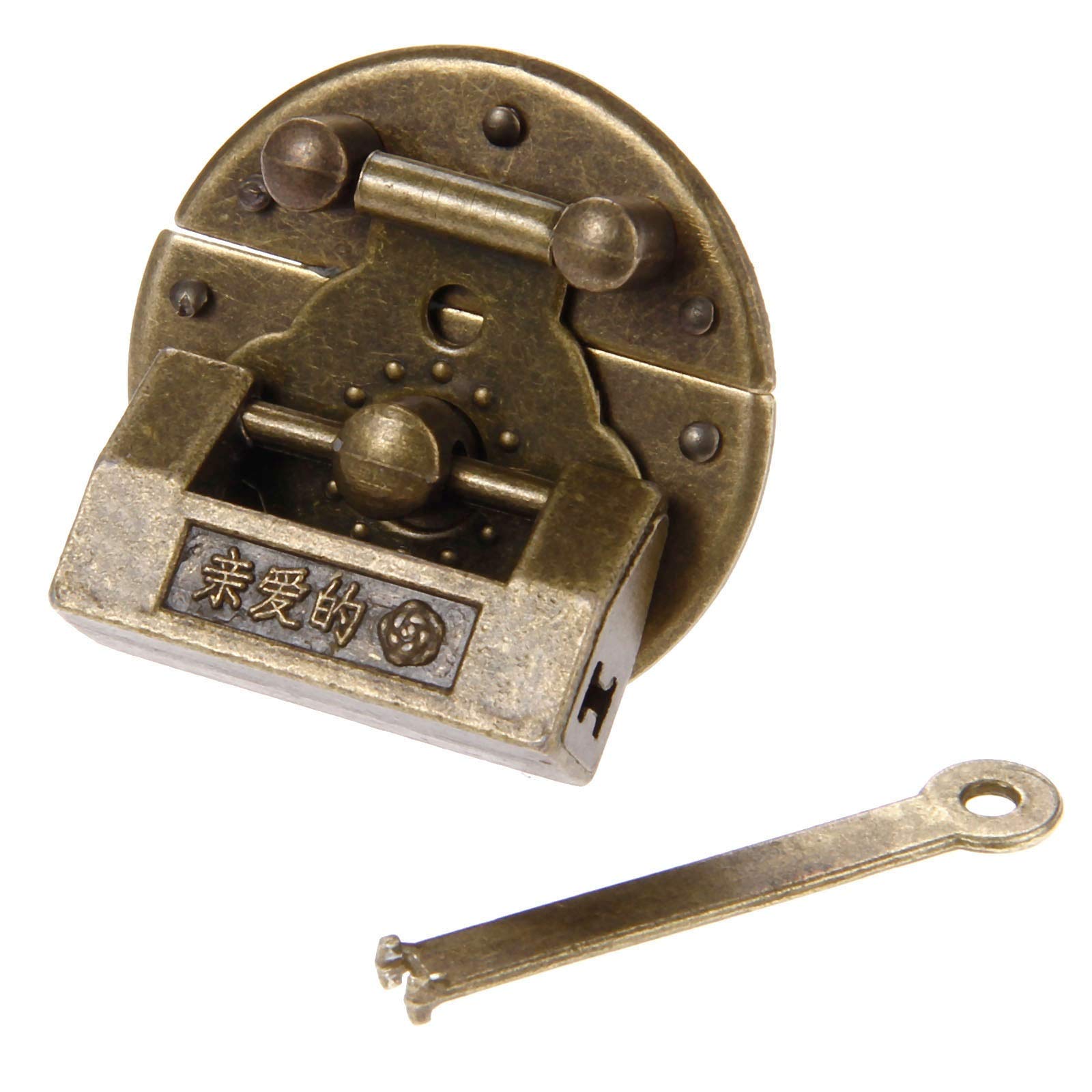 Fibbia Per Valigia Vintage In Metallo Anticato - Bronzo, Dimensioni 73x41mm - Foto 3