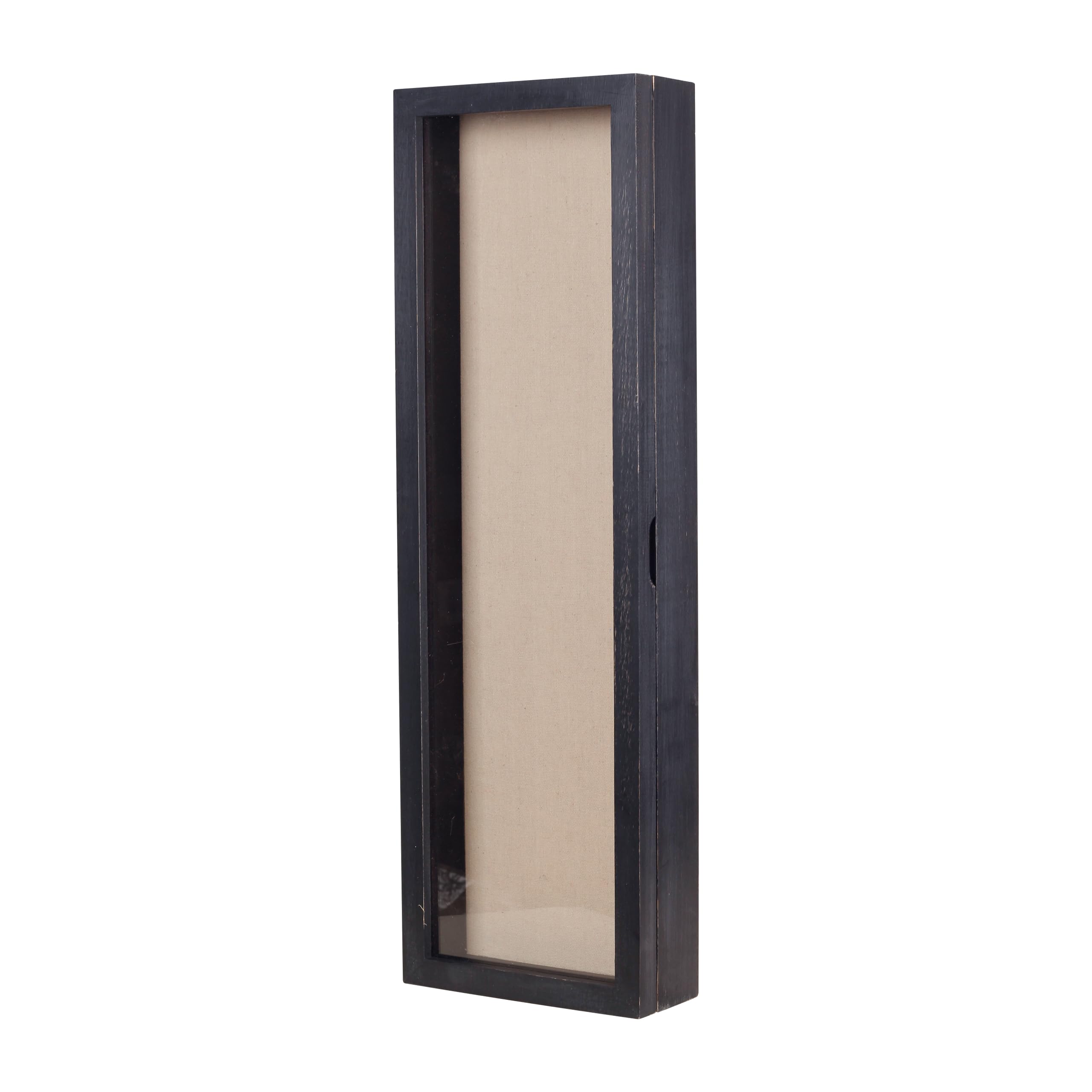 Freezing point Shadow Box Frame 8x25 Flower Shadow Box Pin Display Case Cabinet Picture Frame with Linen Back Memorabilia Awards Medals Badge Bouquet