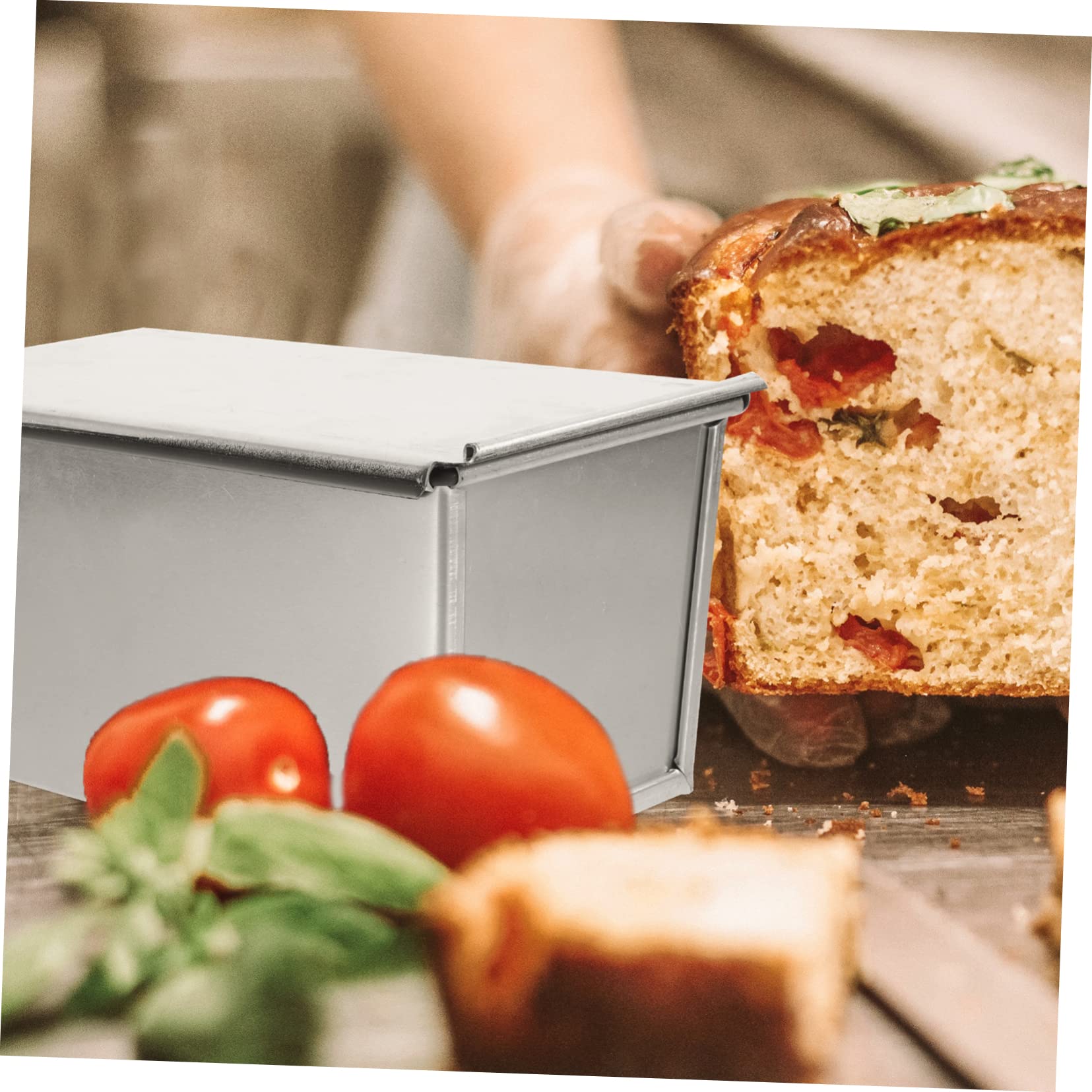 Toastpfanne mit Deckel, Aluminiumlegierung, Silber, Große Kapazität