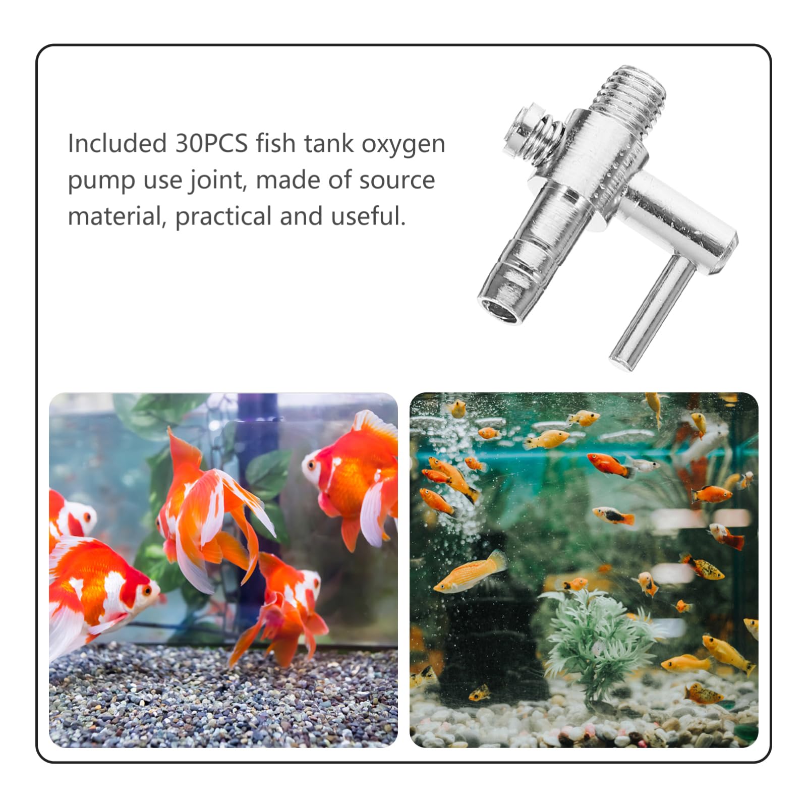 30 Stück Verteiler aus Edelstahl für Aquariumpumpen mit Durchflussregler Einfache Bedienung Geeignet für Fish Tank Aeration Silberfarbene Anschlüsse
